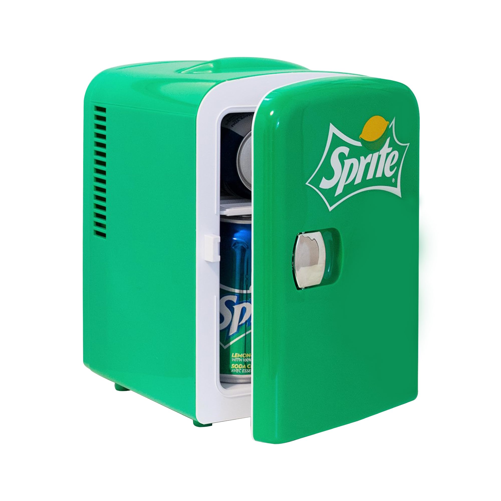 Koolatron Sprite Mini Fridge 4L - Portable Thermoelectric Cooler with Iconic Sprite Logo - Dual Power 110V AC/12V DC - Compact Green Refrigerator for Skincare, Snacks & Drinks - Perfect for Home, Office, Car & Dorm Use