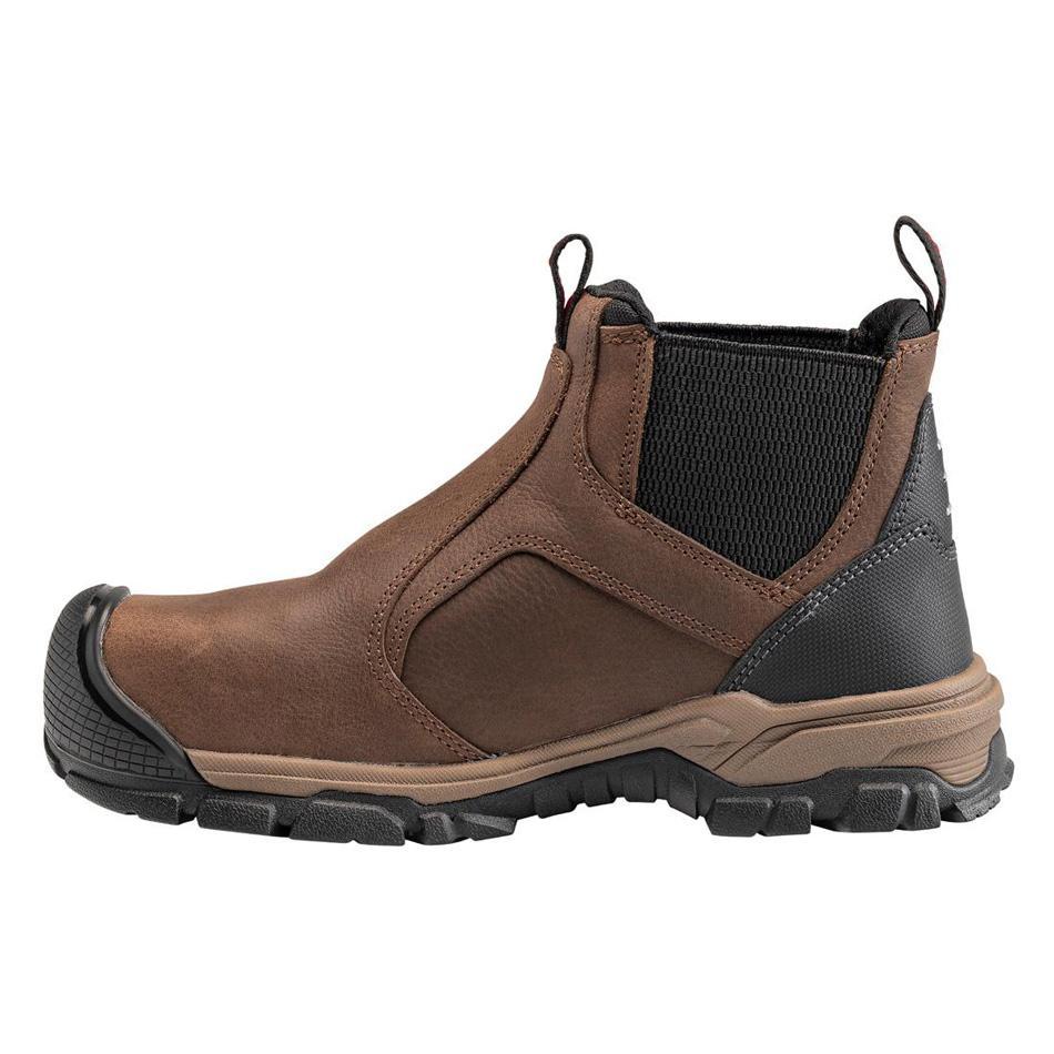 Ripsaw Puncture Resistant Alloy Toe Chelsea Work Boots for Men - Brown Leather Safety Shoes for Construction & Warehouse Work