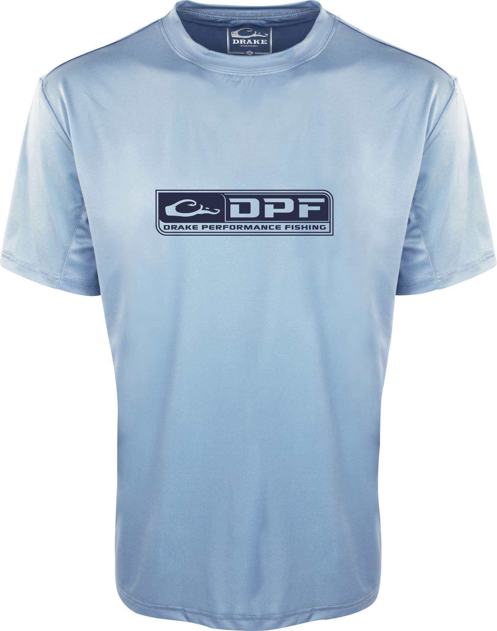 Drake Performance Fishing Shield 4 Arched Mesh Back Crew Short Sleeve Shirt - Breathable UV Protection Fishing Shirt for Men - Ideal for Saltwater Fishing, Boating & Outdoor Adventures