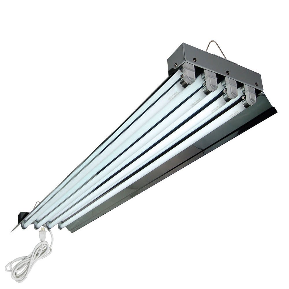 HTGSupply 4-Foot 4-Tube High-Output T5 Fluorescent Grow Light Fixture with Bulbs Included - Perfect for Indoor Gardening, Hydroponics, and Plant Seedlings