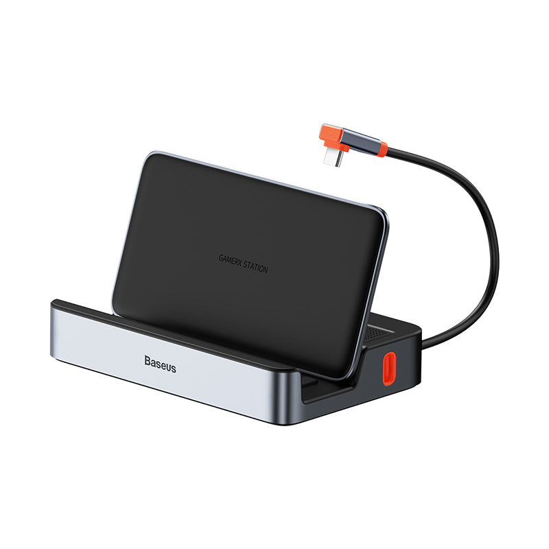 Baseus GamerX Series 6-in-1 USB C Hub with HDMI, 3x USB 3.0, PD Charging & Ethernet Adapter - Gray - Perfect for Gaming, Work & Travel Connectivity