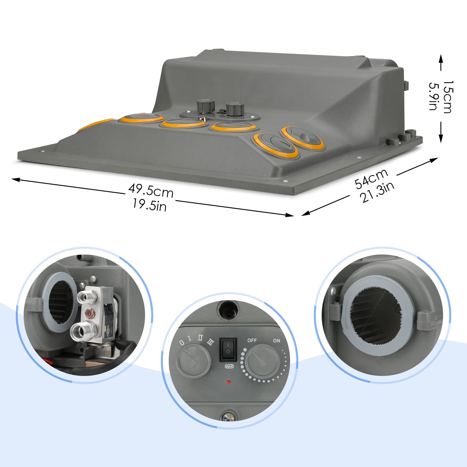 Universal 12V Car Air Conditioner Kit - Under Dash & Roof Mount AC Evaporator (15 Series) for Trucks, Vans & RVs - Stay Cool on Road Trips & Summer Commutes