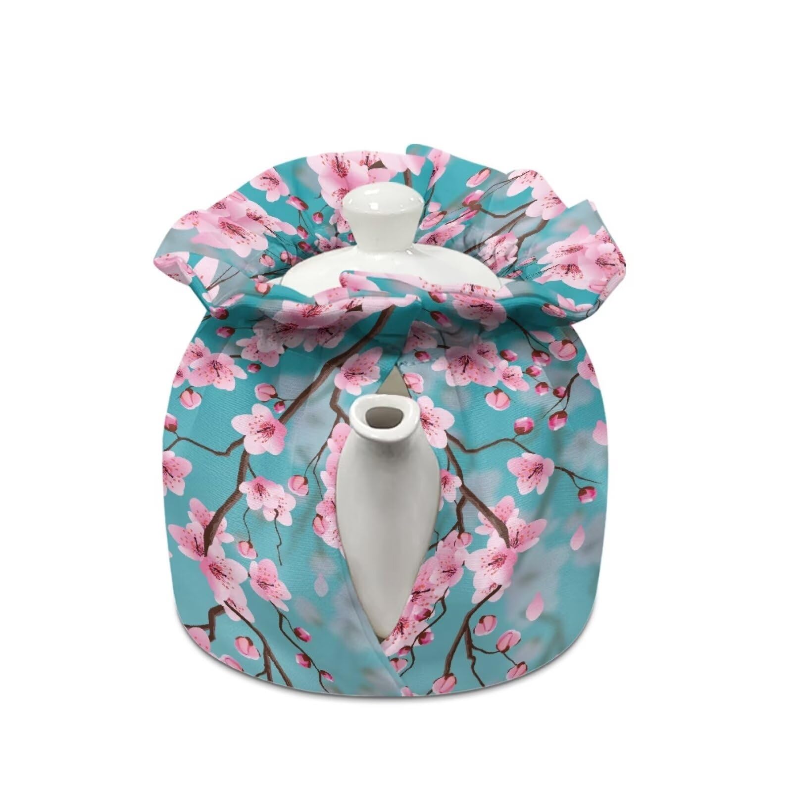 Blue Cherry Blossoms Tea Cozy - Insulated Teapot Cover & Kettle Warmer for Tea Lovers | Stylish Kitchen Accessory & Home Decor | Perfect Gift for Housewives, Friends & Moms | Ideal for Afternoon Tea, Cozy Kitchens & Thoughtful Gifts (1 Pack)