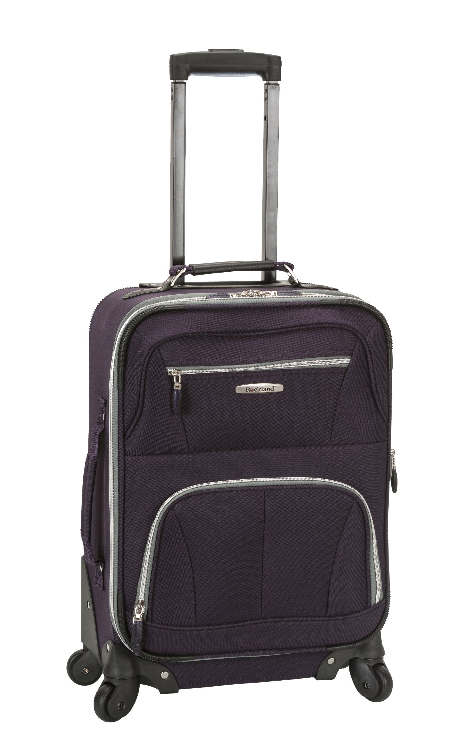 Rockland Pasadena 20-Inch Carry-On Softside Spinner Wheel Luggage - Lightweight Purple Suitcase for Travel, Business Trips & Weekend Getaways