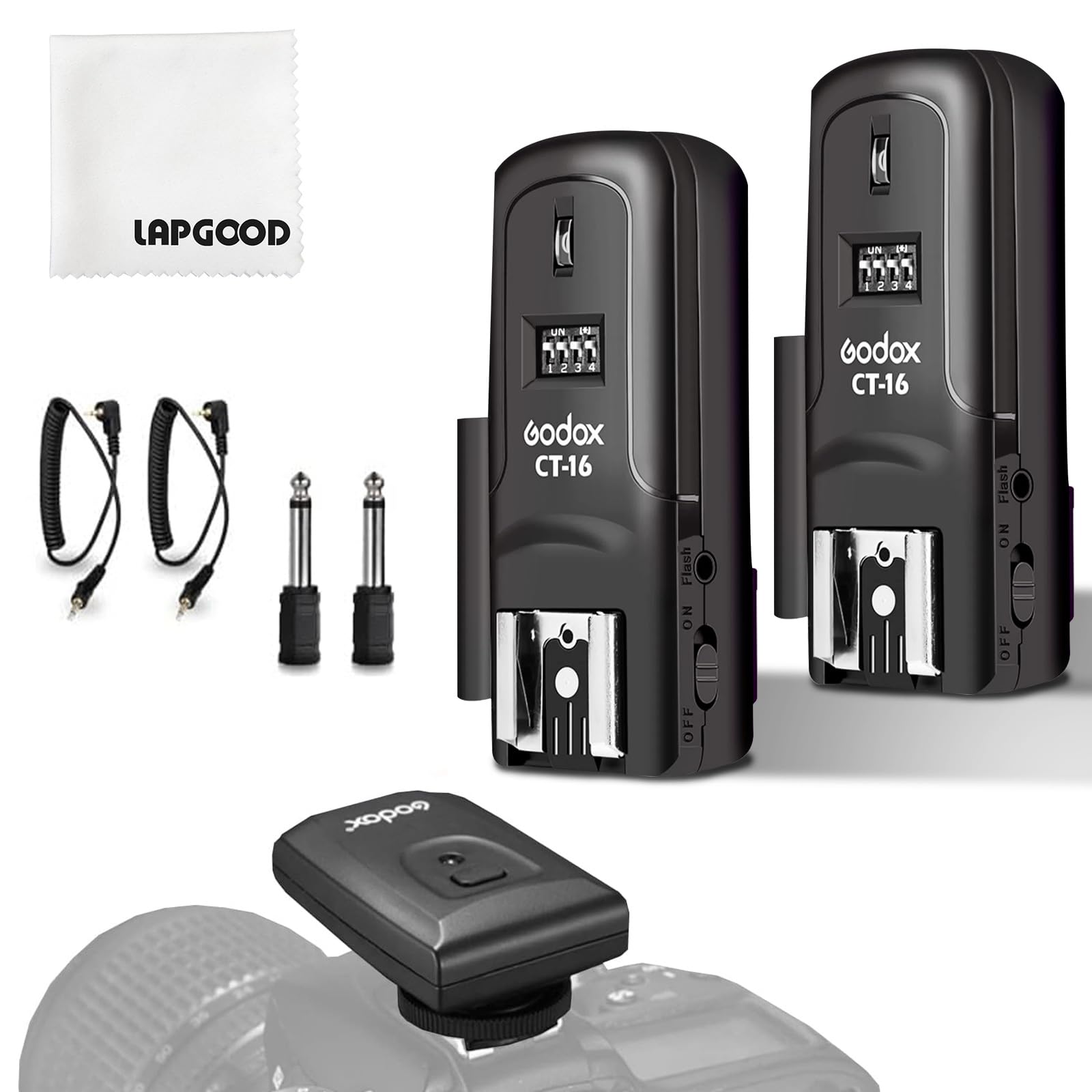 Godox CT-16 Wireless Flash Trigger for Canon Nikon Sony Pentax DSLR Cameras - 1 Transmitter + 2 Receivers - Perfect for Studio Photography, Outdoor Shoots & Event Coverage