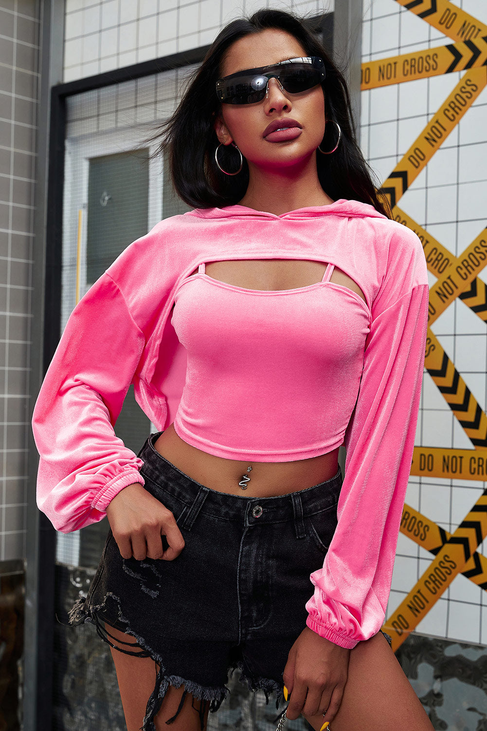 Spaghetti Strap Cami Top & Oversized Drop Shoulder Hoodie - Women's Casual Loungewear for Home, Gym, and Streetwear Fashion