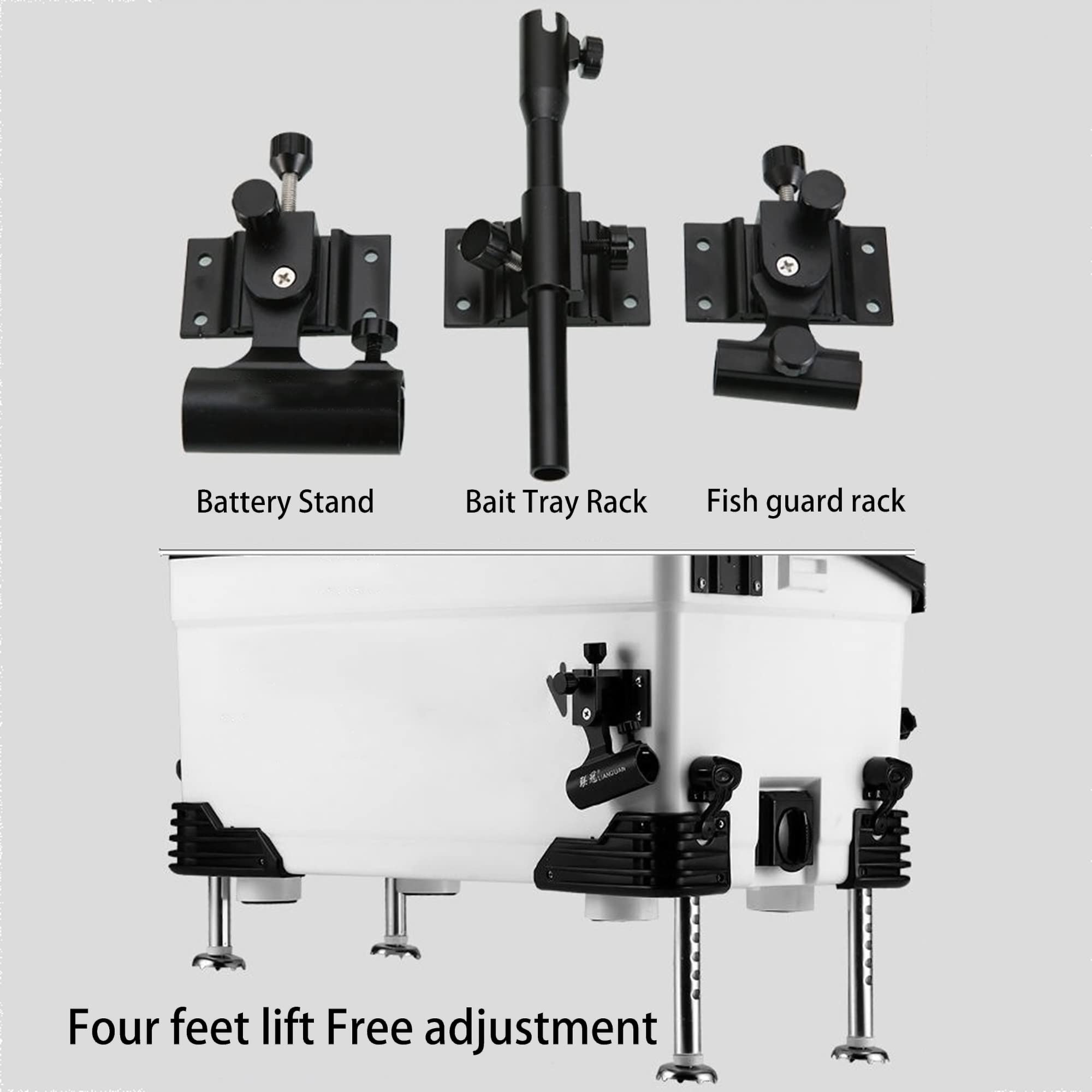 **HBCHEN Portable Fishing Tackle Box with Chair - Multifunctional Tool Storage, Double Bracket & Built-in Light - Perfect for Shore Fishing, Camping & Outdoor Adventures**