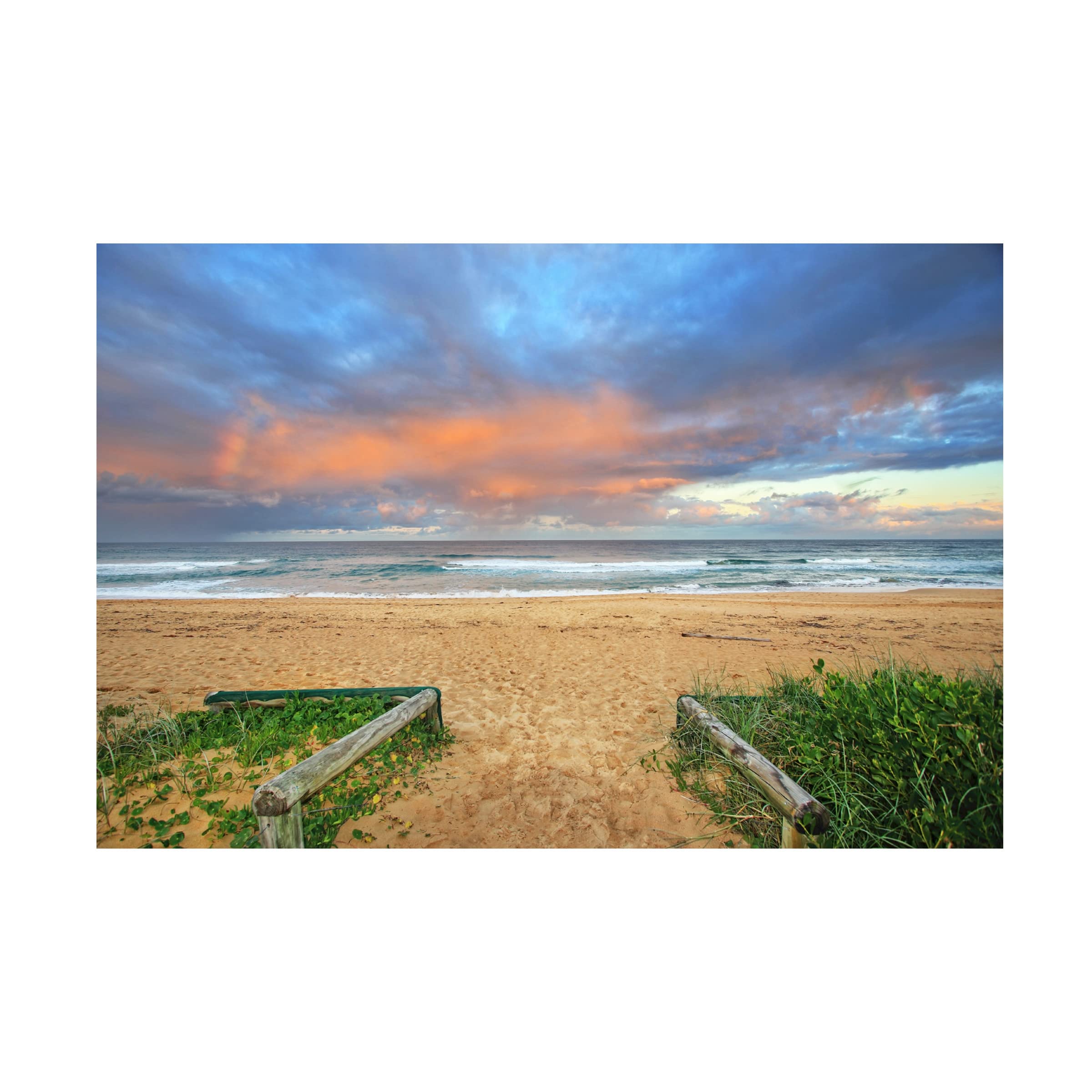 Trademark Fine Art 'Beach Walk' Canvas Print by Beata Czyżowska - Coastal Wall Decor for Living Room, Bedroom & Office