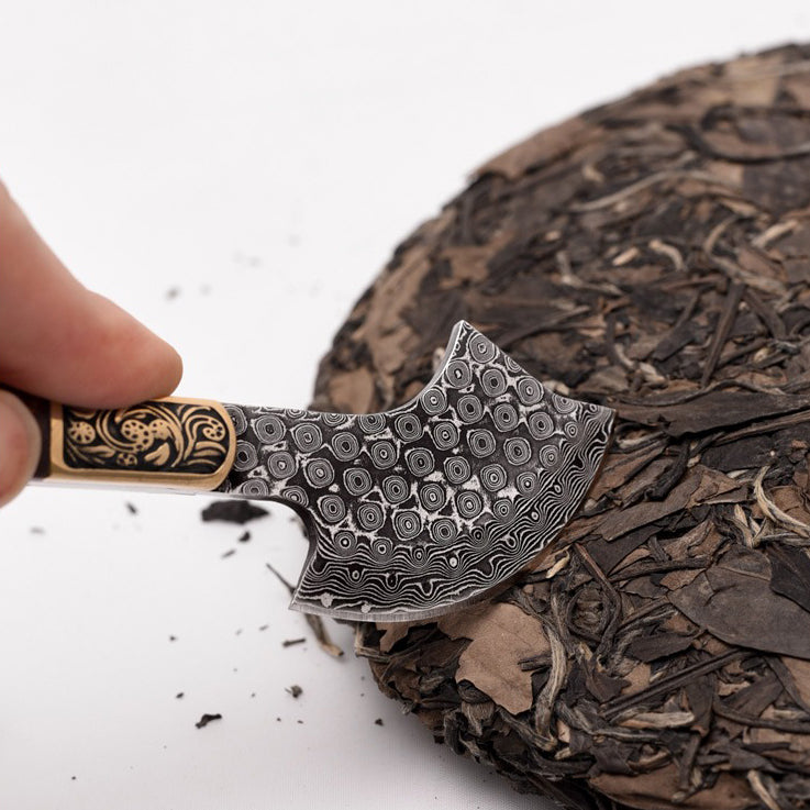 Premium Handmade Puerh Tea Cake Axe Knife - Traditional Chinese Tea Cutting Tool for Breaking & Serving Pu-erh Tea Cakes - Perfect for Tea Ceremonies, Gifts & Tea Enthusiasts