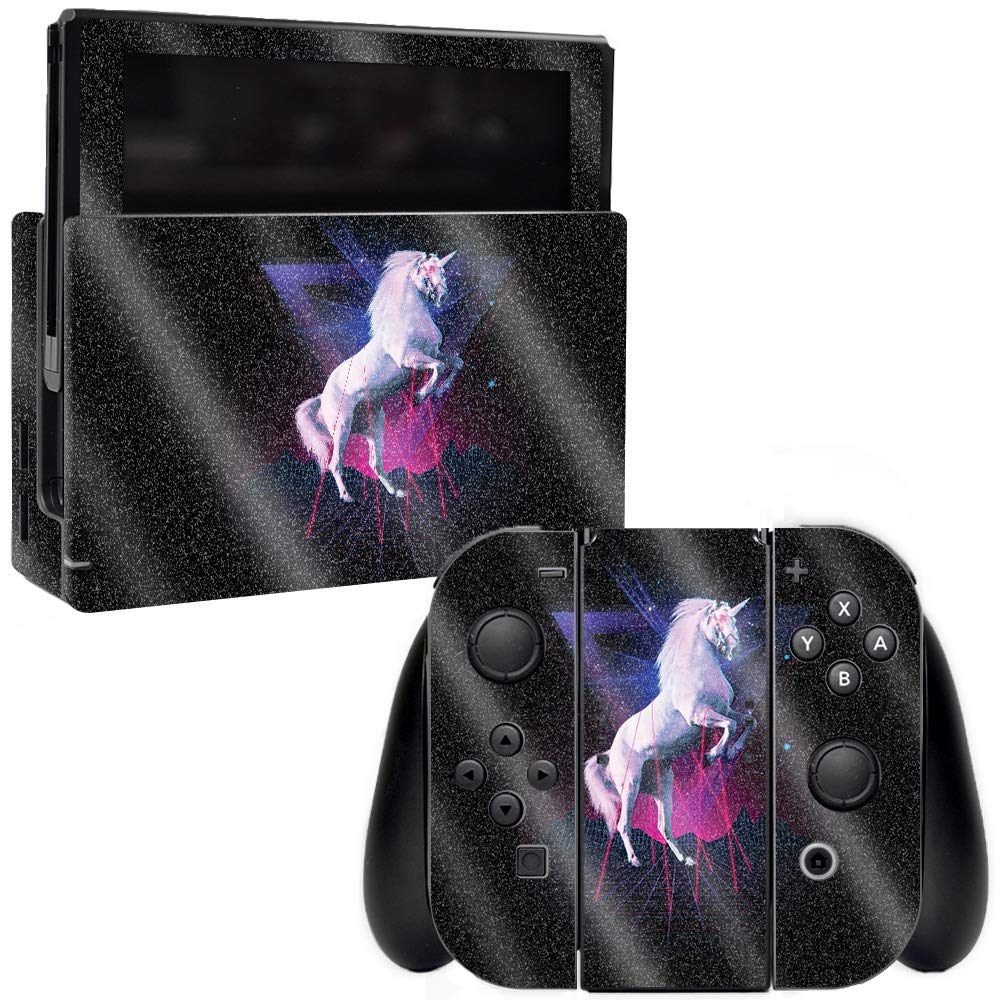 MightySkins Glossy Glitter Skin Cover for Nintendo Switch - Unicorn Rade | Protective Durable Scratch-Resistant Vinyl Decal | Easy to Apply Remove & Change Styles | Made in USA | Perfect for Gaming Parties Customization & Console Protection