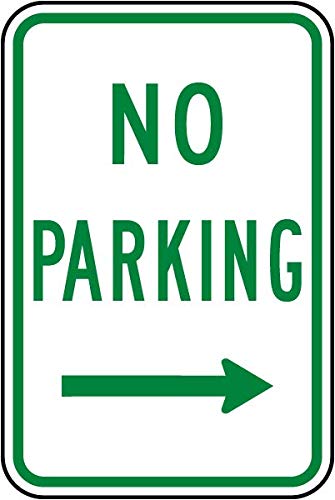 Vinyl Safety & Warning Stickers Bundle - No Parking (Right Arrow) Sign N5 - 3 Pack (3.5