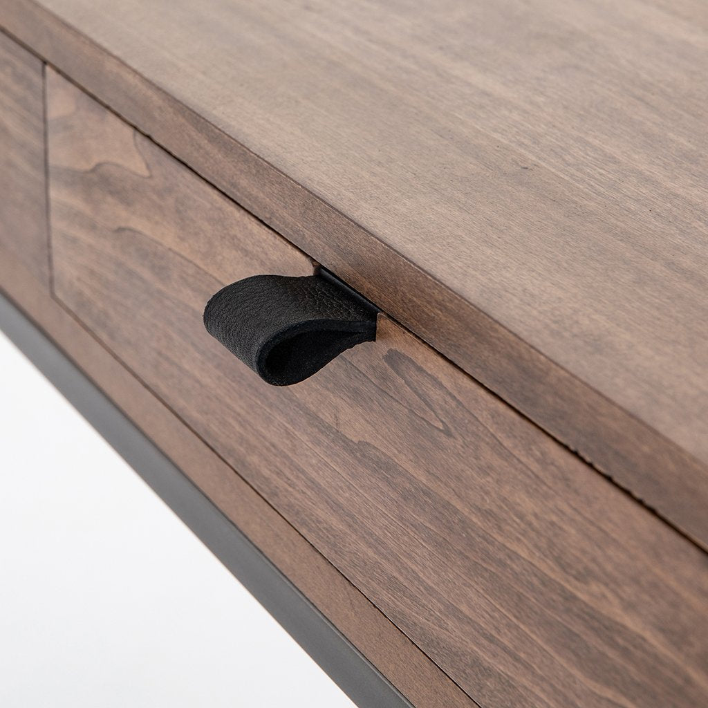 Stylish Trey Desk in Auburn Poplar Finish - Perfect for Home Office, Study, and Workspace Decor