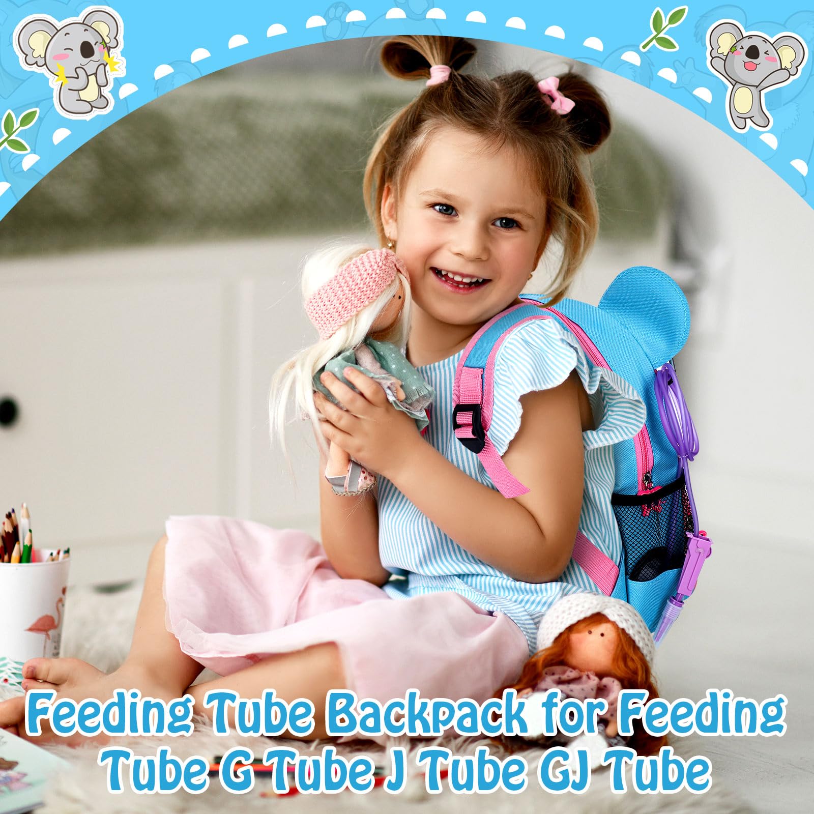 G Tube Backpack for Enteral Feeding Pump - Koala Bag for Active Lifestyles