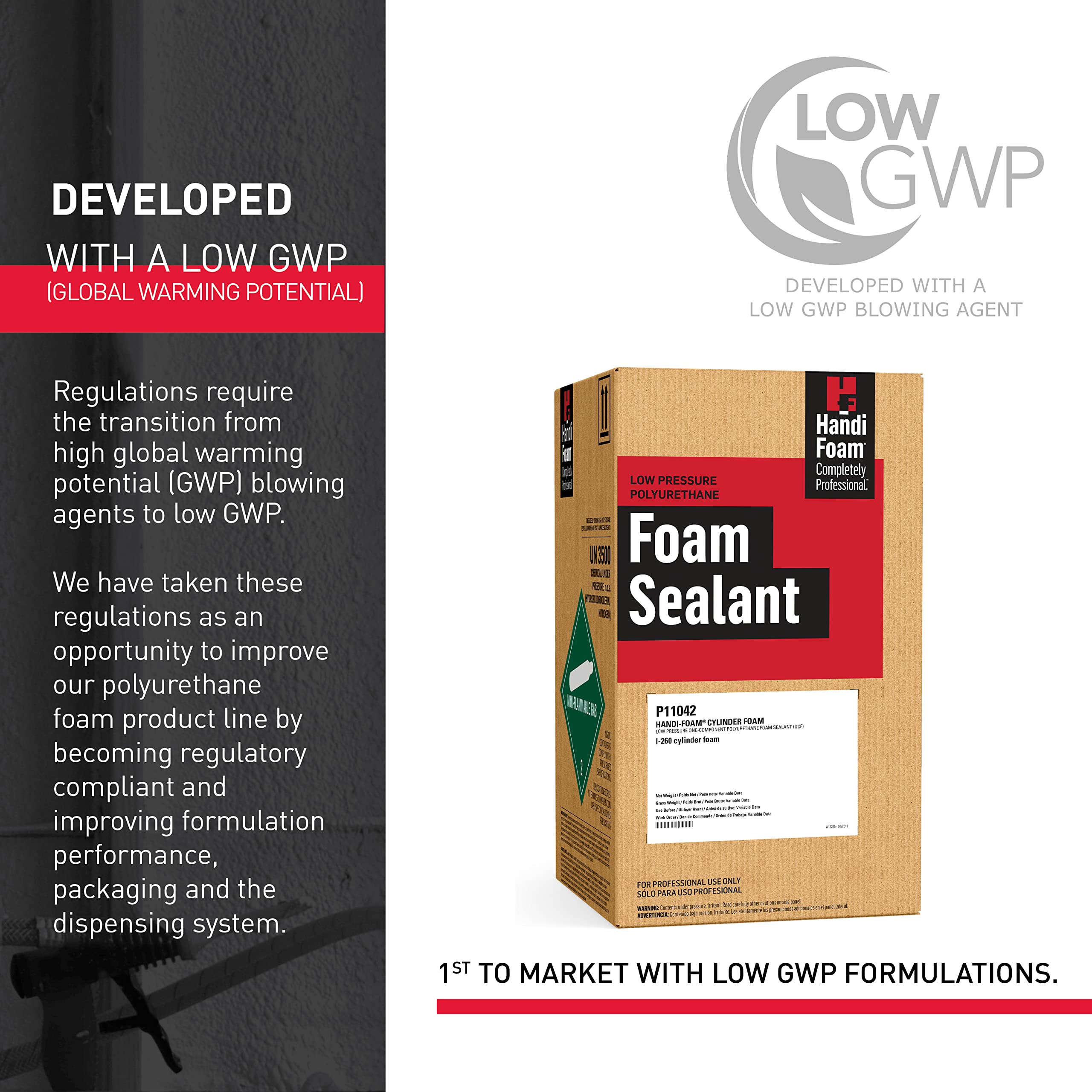 HandiFoam (HFO) I-260 Professional Expanding Foam Sealant Kit with Spray Nozzle & Accessories - Ideal for Home Insulation, Window/Door Sealing & DIY Projects