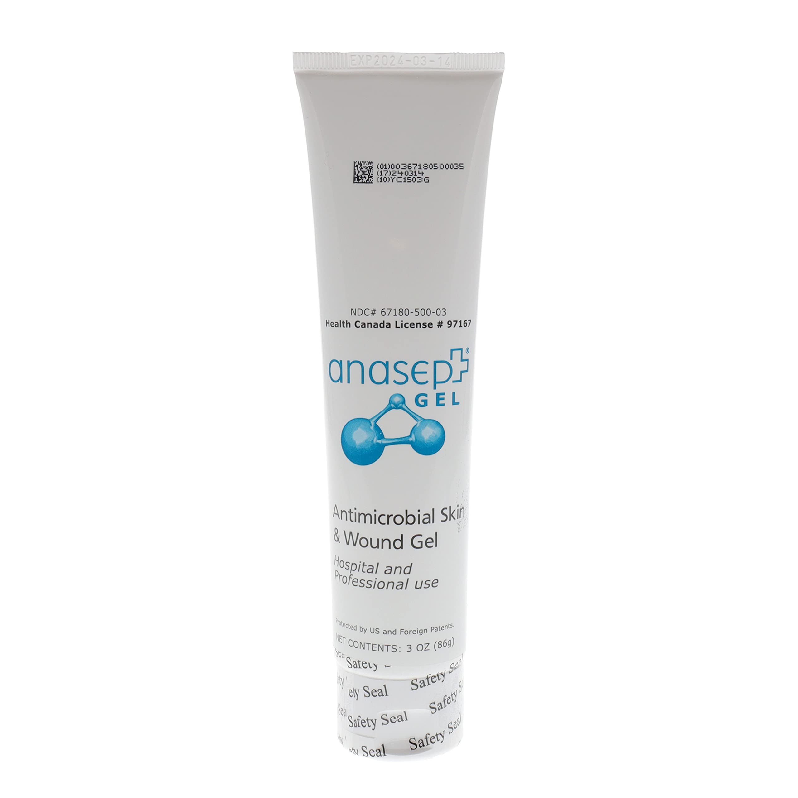 Anasept Wound Gel 3 oz Tube - Advanced Cleansing Hydrogel for Wounds & Injuries | Professional-Grade Wound Cleaner for Hospitals, Clinics & First Aid Kits | Promotes Healing for Cuts, Burns & Surgical Sites