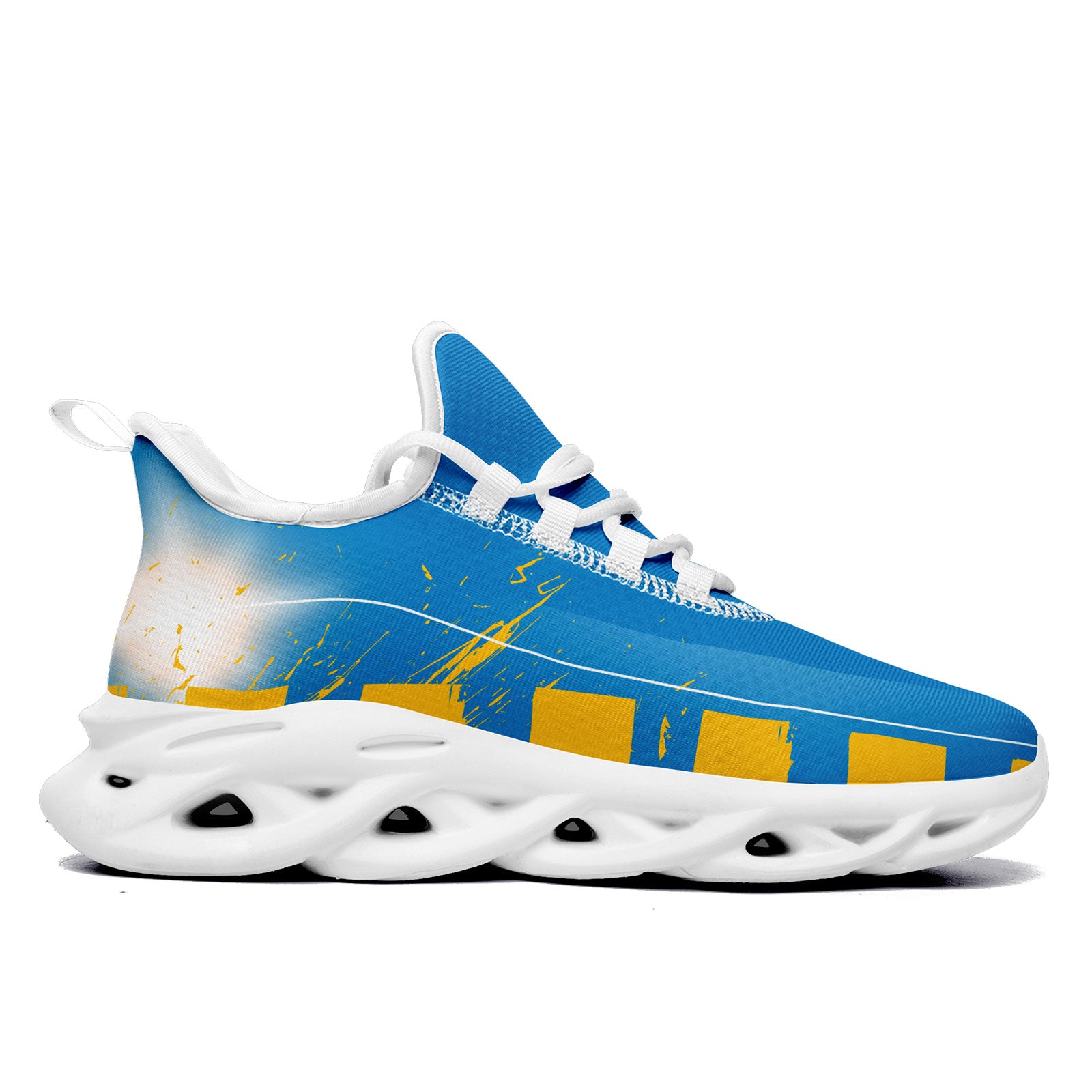 Custom Blue & Yellow Los Angeles Maxsoul Sneakers - Personalized Comfort Shoes FN003 D020260 for Men & Women | Perfect for Streetwear, Casual Outfits & Urban Fashion