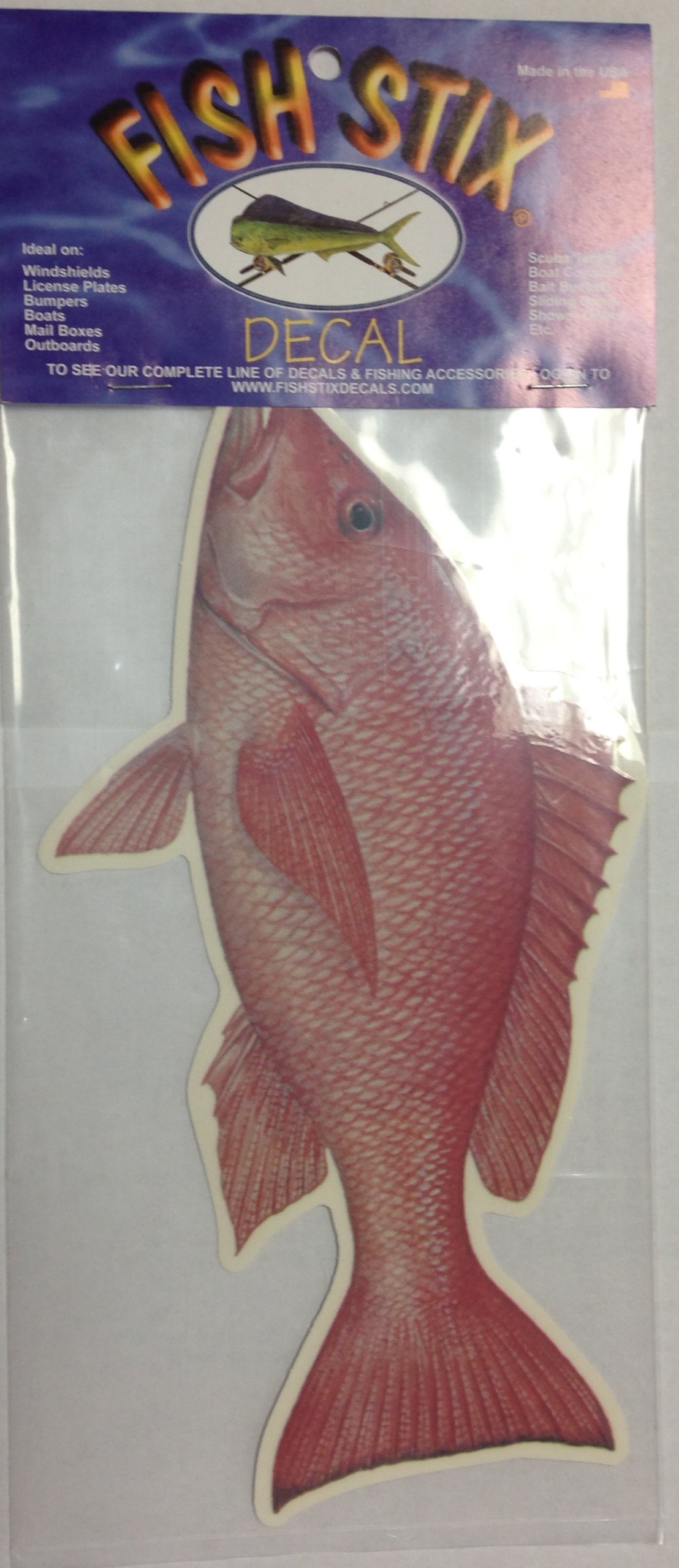 Premium Fish Stix Red Snapper Decal - High-Quality Vinyl Sticker for Fishing Gear, Coolers, Boats & Outdoor Equipment - Perfect for Anglers & Fishing Enthusiasts