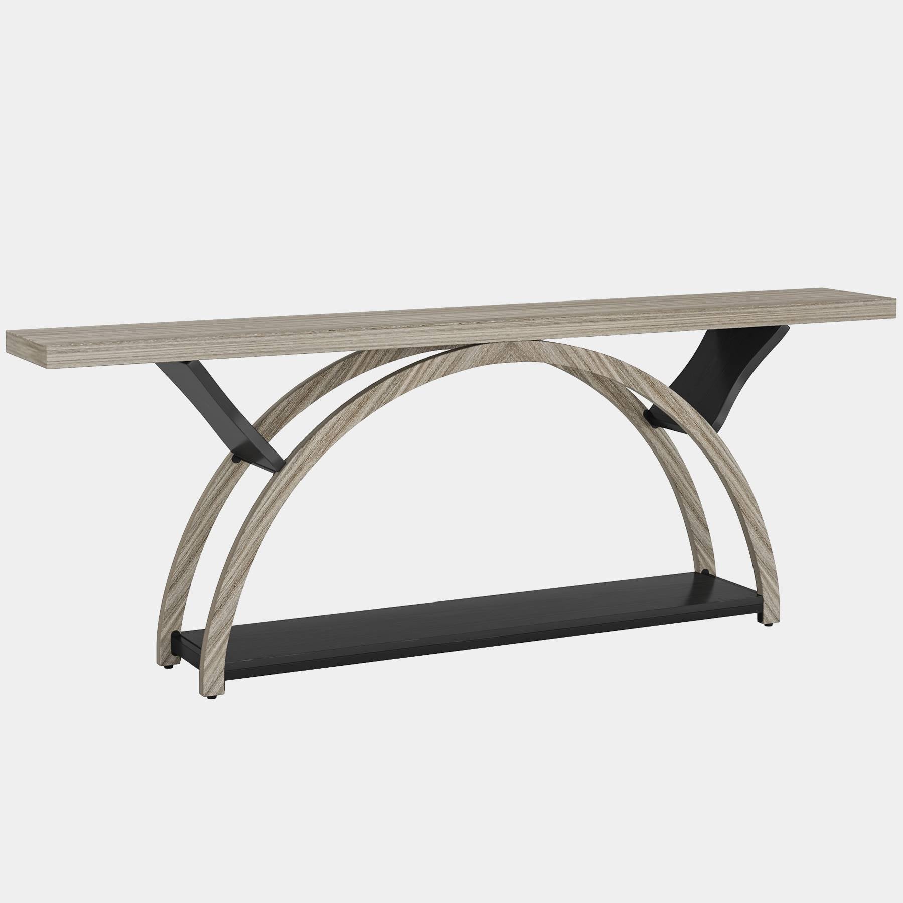2 Tier Console Table with Half Moon Frame - 70.9