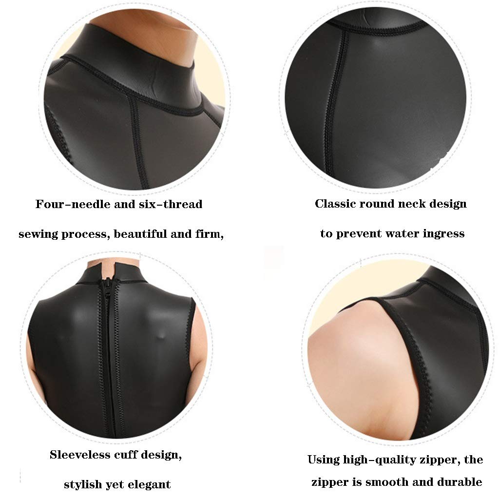 Women's One-Piece Sleeveless Wetsuit - 3mm Neoprene Thermal Surf & Snorkeling Swimsuit - Waterproof Quick-Dry Swimwear for Surfing, Diving & Beach Activities