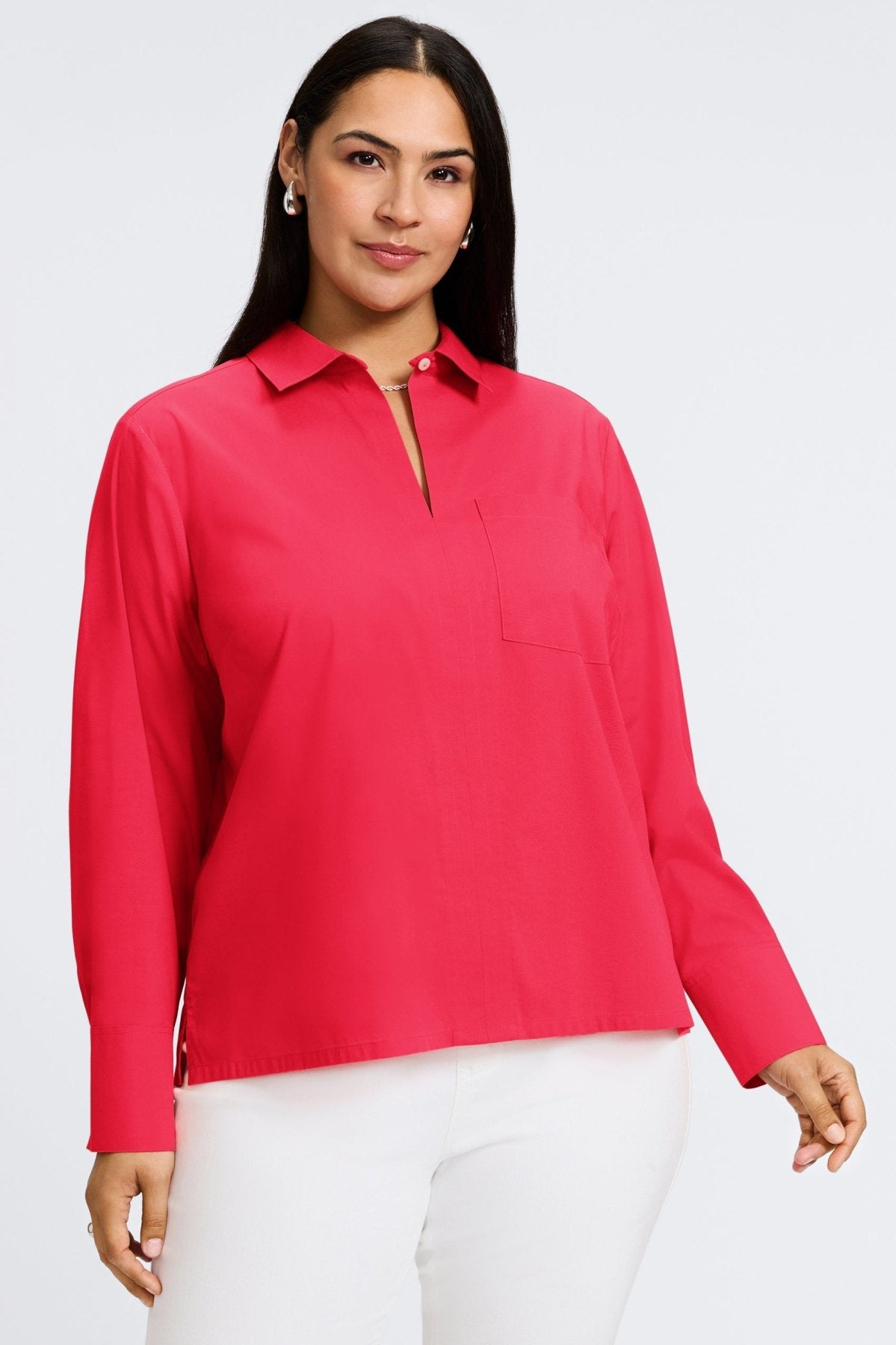 Bella Plus Wrinkle-Free Stretch Long Sleeve Shirt for Women - Comfortable Office Wear & Casual Outfits