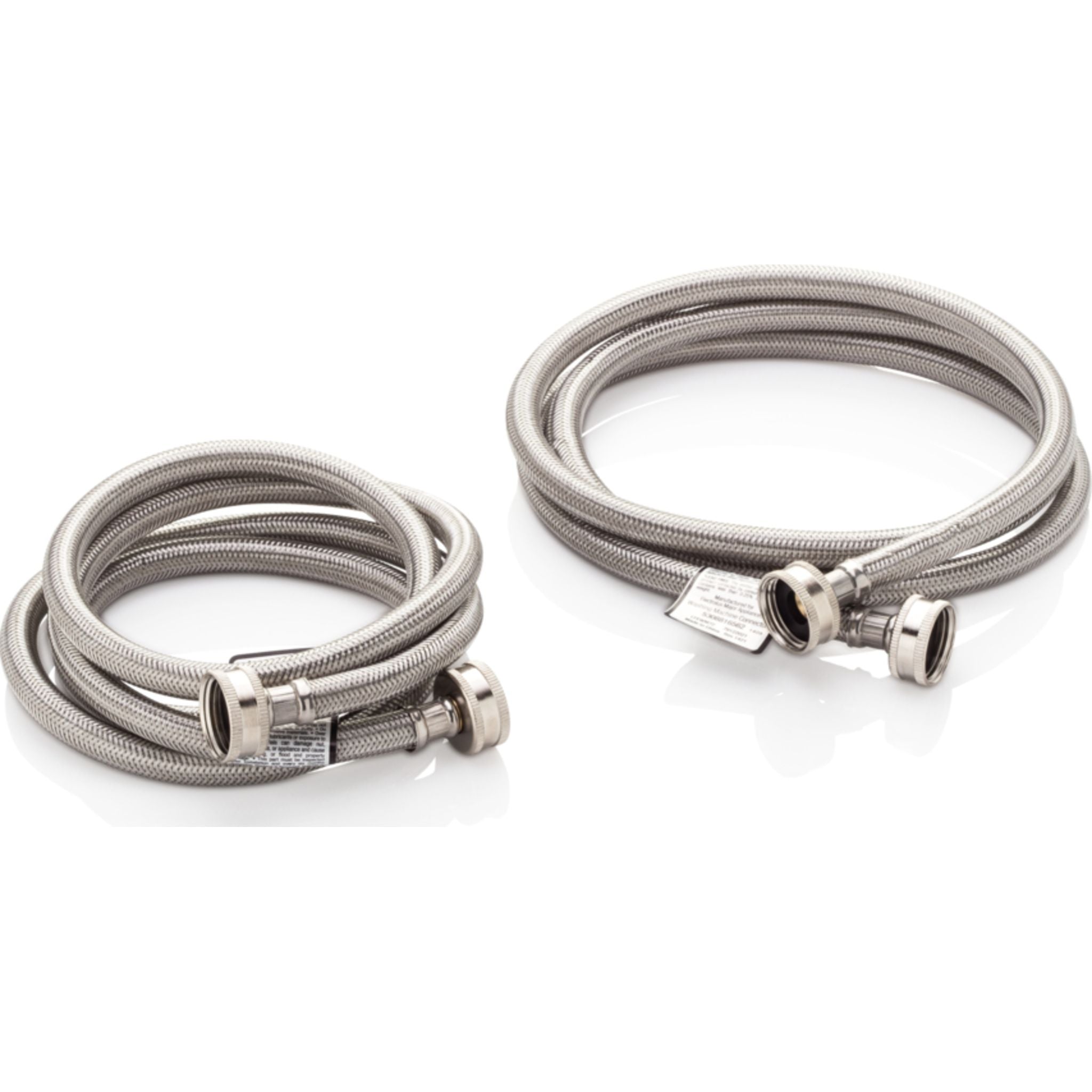 2-Pack Braided Washing Machine Fill Hose - Stainless Steel Reinforced, Leak-Proof for Laundry Room & Utility Areas - Perfect for Home Appliance Installation & Replacement