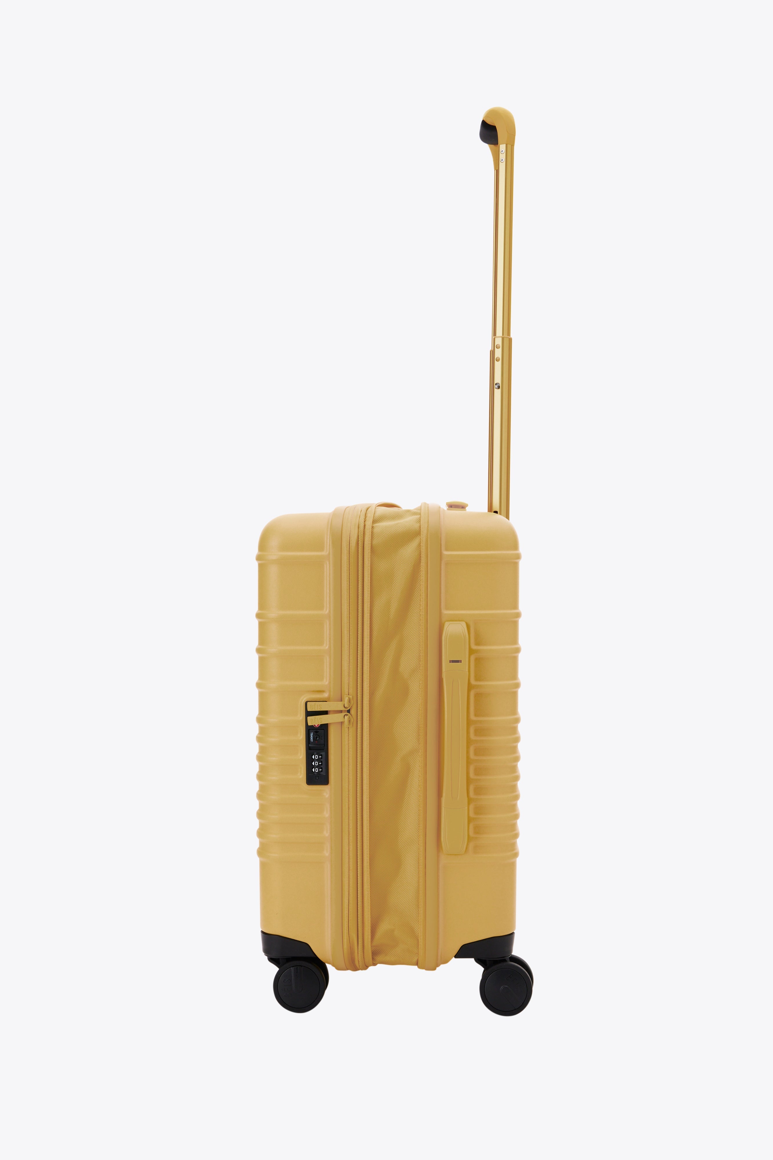 Honey-Colored Carry-On Luggage with Spinner Wheels - Perfect for Air Travel & Weekend Getaways