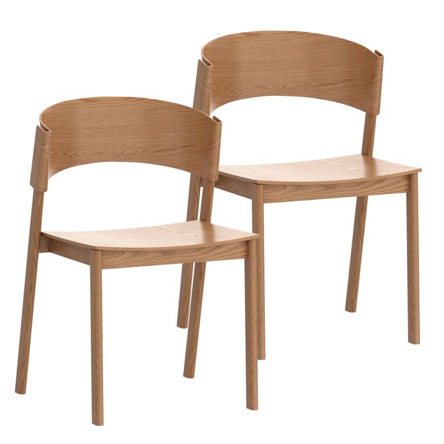 Elias Contract Grade Wooden Chairs, Set of 2 in Natural Finish - Perfect for Dining Room, Kitchen, or Office Use