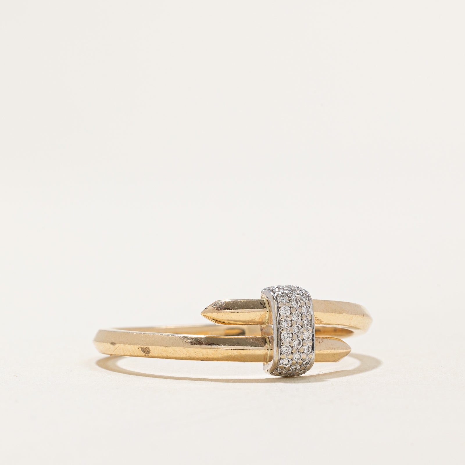 0.031ctw Cluster Diamond Cross Over Ring - Size 13.25 | Elegant Stackable Wedding Band for Women | Perfect for Engagement, Anniversary & Everyday Wear