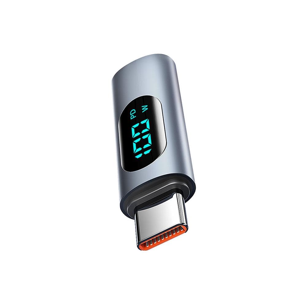 100W PD Fast Charging USB C to USB Adapter with Digital Display - OTG Converter for MacBook, iPhone 15, iPad Pro - Perfect for Travel, Office & Home Charging