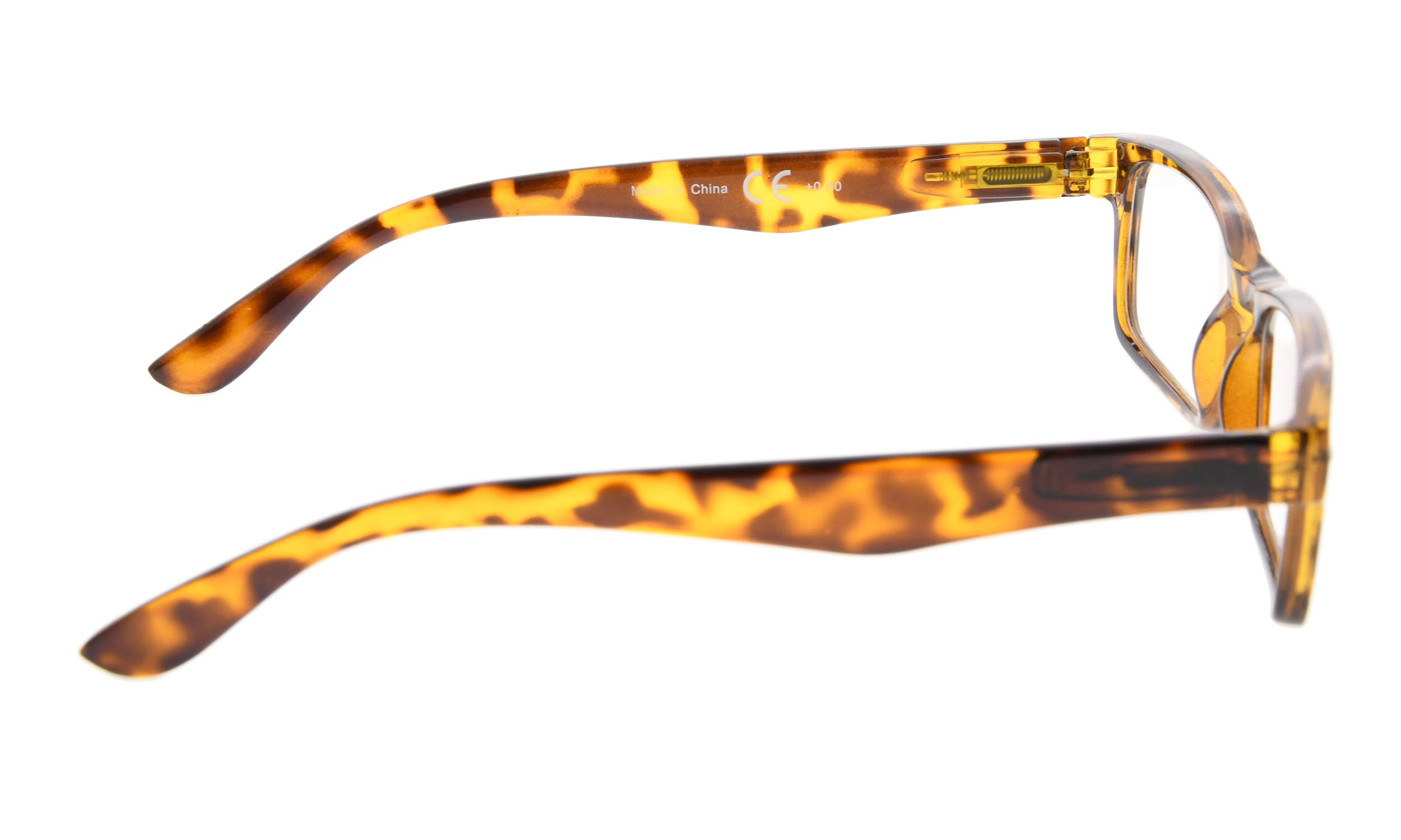 Classic Reading Glasses with Spring Hinges - Lightweight Comfortable Readers for Women & Men | Perfect for Reading Books, Using Phones & Computer Work