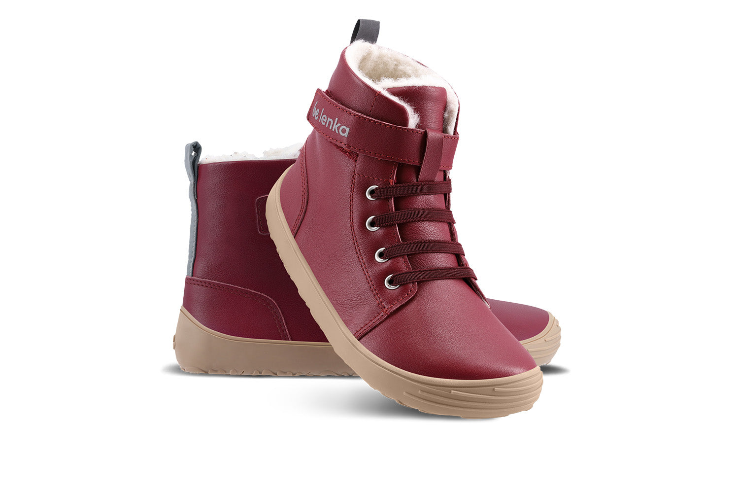 Barefoot Be Lenka Winter Kids Shoes - Dark Cherry Red | Comfortable & Warm for Indoor & Outdoor Play