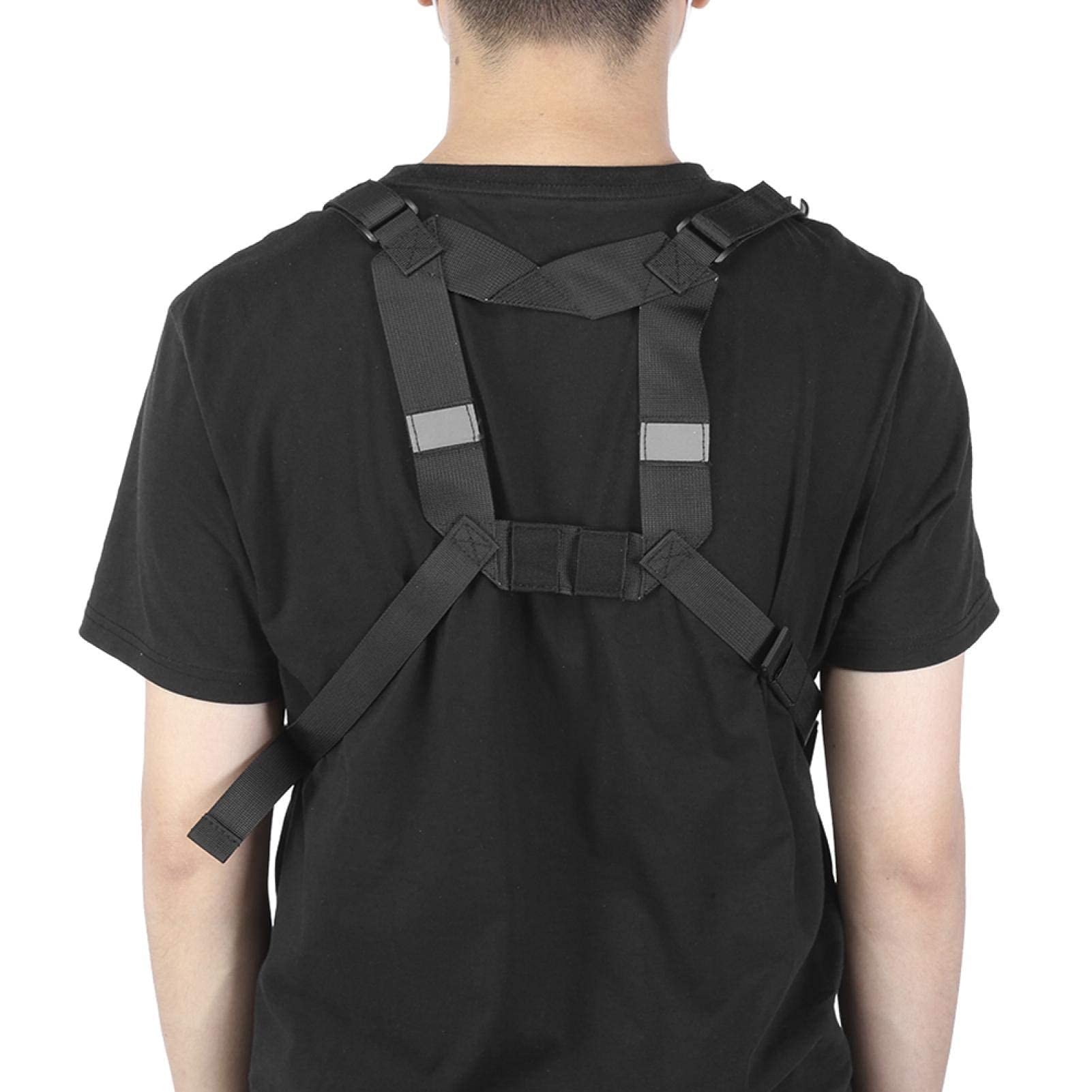 Socobeta Adjustable Chest Rig Bag - Tactical Shoulder Pack with Radio Holster Holder for Men & Women (Black) - Perfect for Hiking, Airsoft, Hunting & Outdoor Adventures