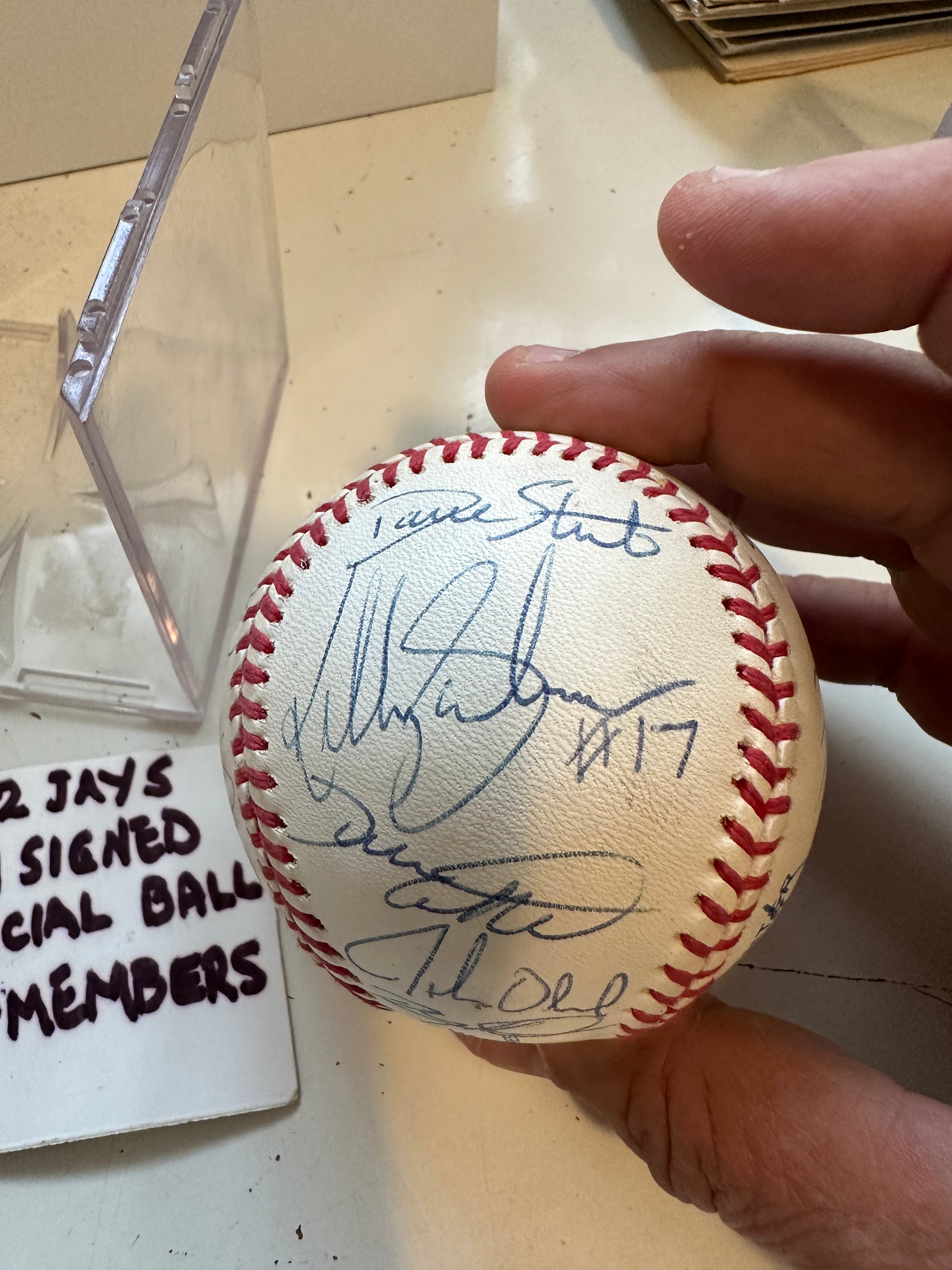 1992 World Series American League Baseball Signed by 24 Blue Jays Players - Authentic Collectible with COA & Display Holder - Perfect for Sports Memorabilia Fans & Baseball Enthusiasts