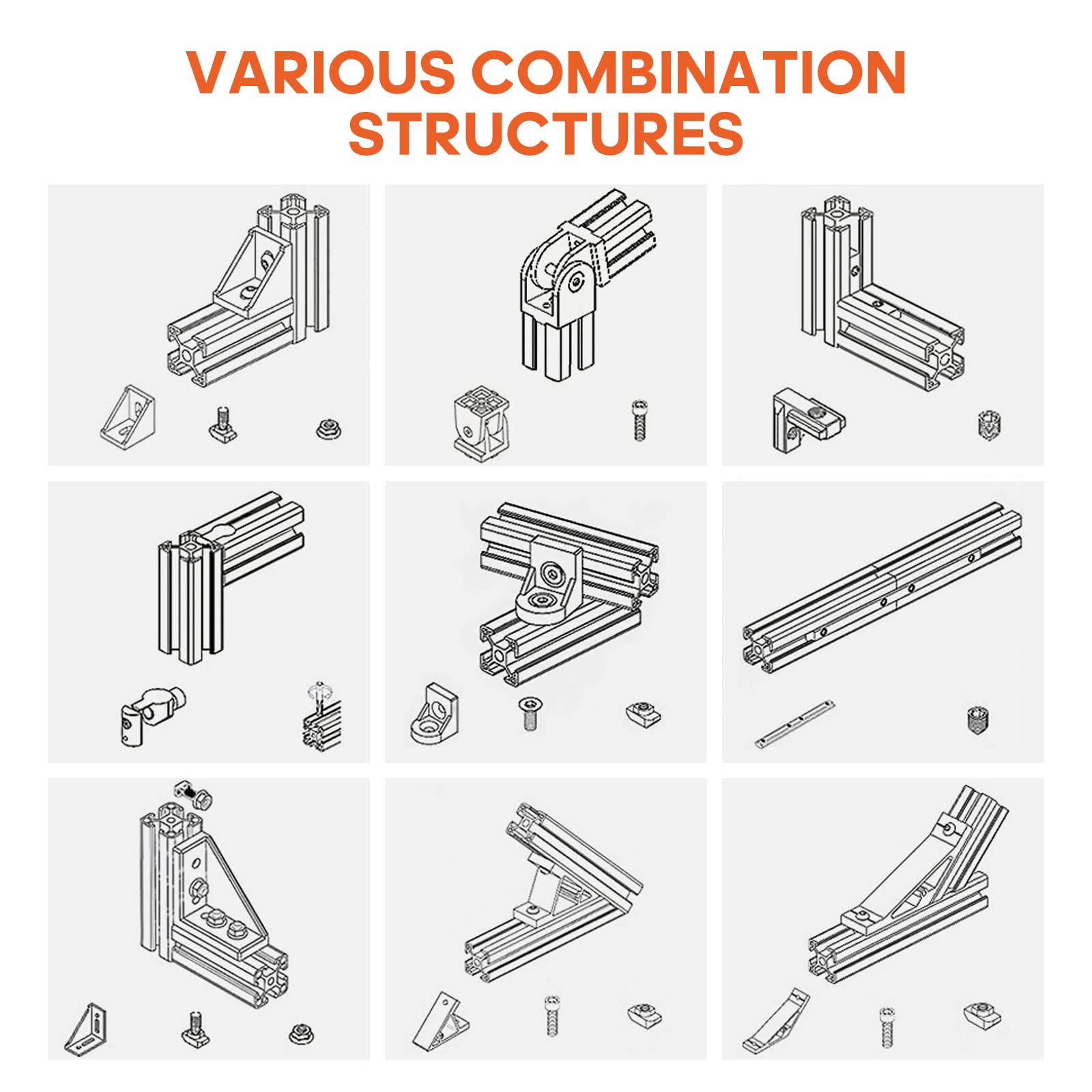 10Pcs 1000mm Black Anodized Aluminum Extrusion 2020 V-Slot Linear Rail - European Standard for 3D Printer Parts, CNC Machines & DIY Projects | Perfect for Building 3D Printers, CNC Routers, Laser Cutters & Industrial Automation Systems