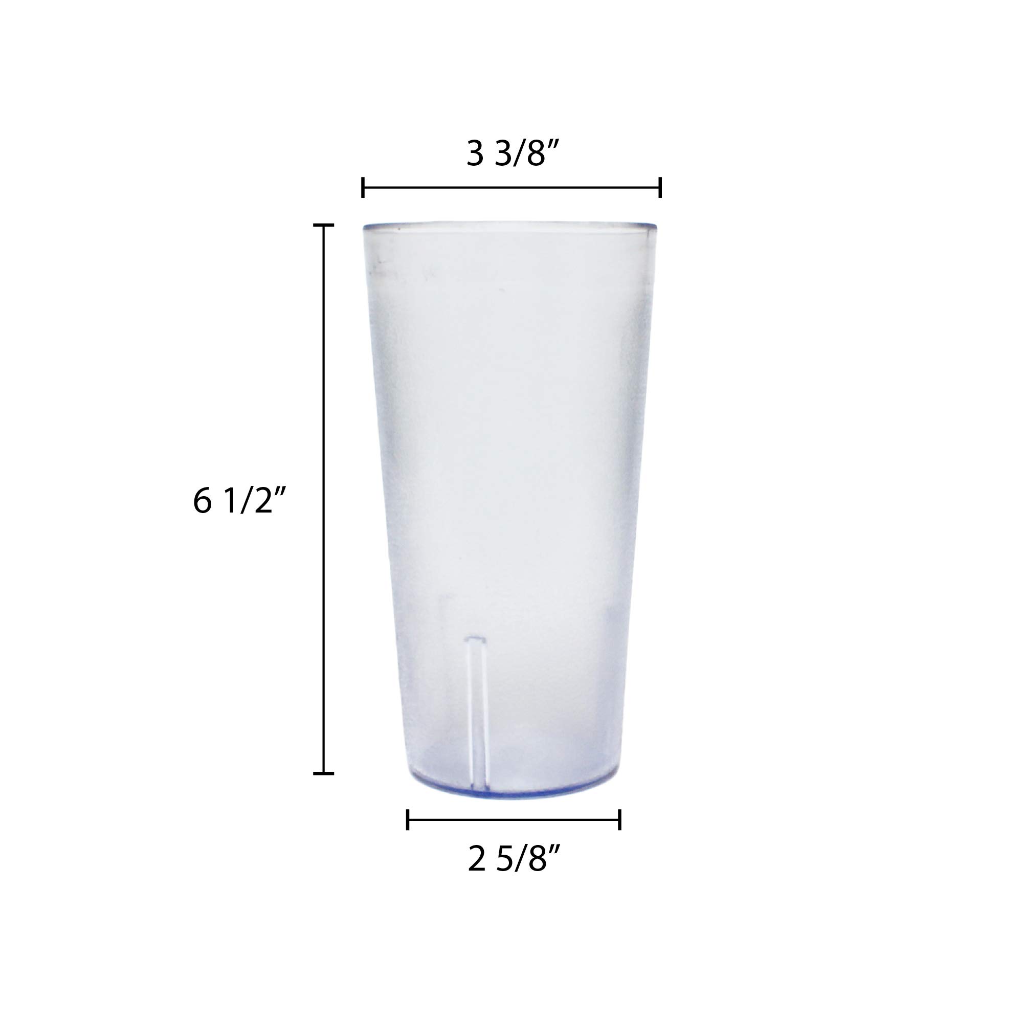 20 oz Clear Stackable Pebbled Tumbler Cups - Set of 6 - BPA-Free Restaurant-Grade Drinkware for Coffee, Tea, Juice - Perfect for Cafes, Diners, and Home Use