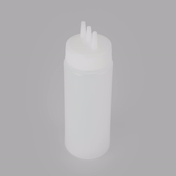12 oz Clear Plastic Squeeze Bottles with Triple Dispersion Tip - 6 Pack (2.25