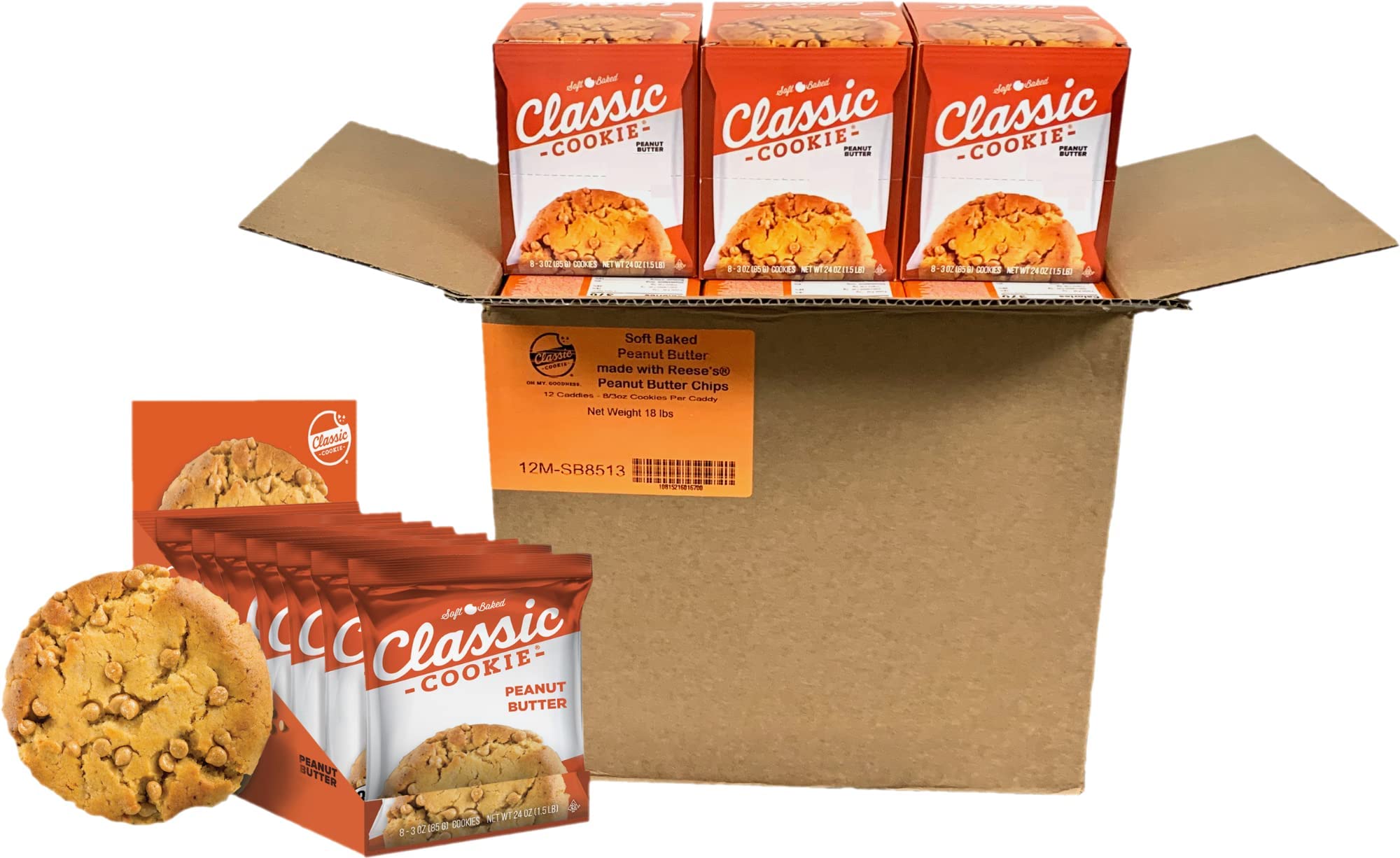 Classic Soft Baked Cookies - 8 Individually Wrapped Cookies per Box | Perfect for Snacking, Gifts & Office Treats | Delicious Homemade-Style Cookies