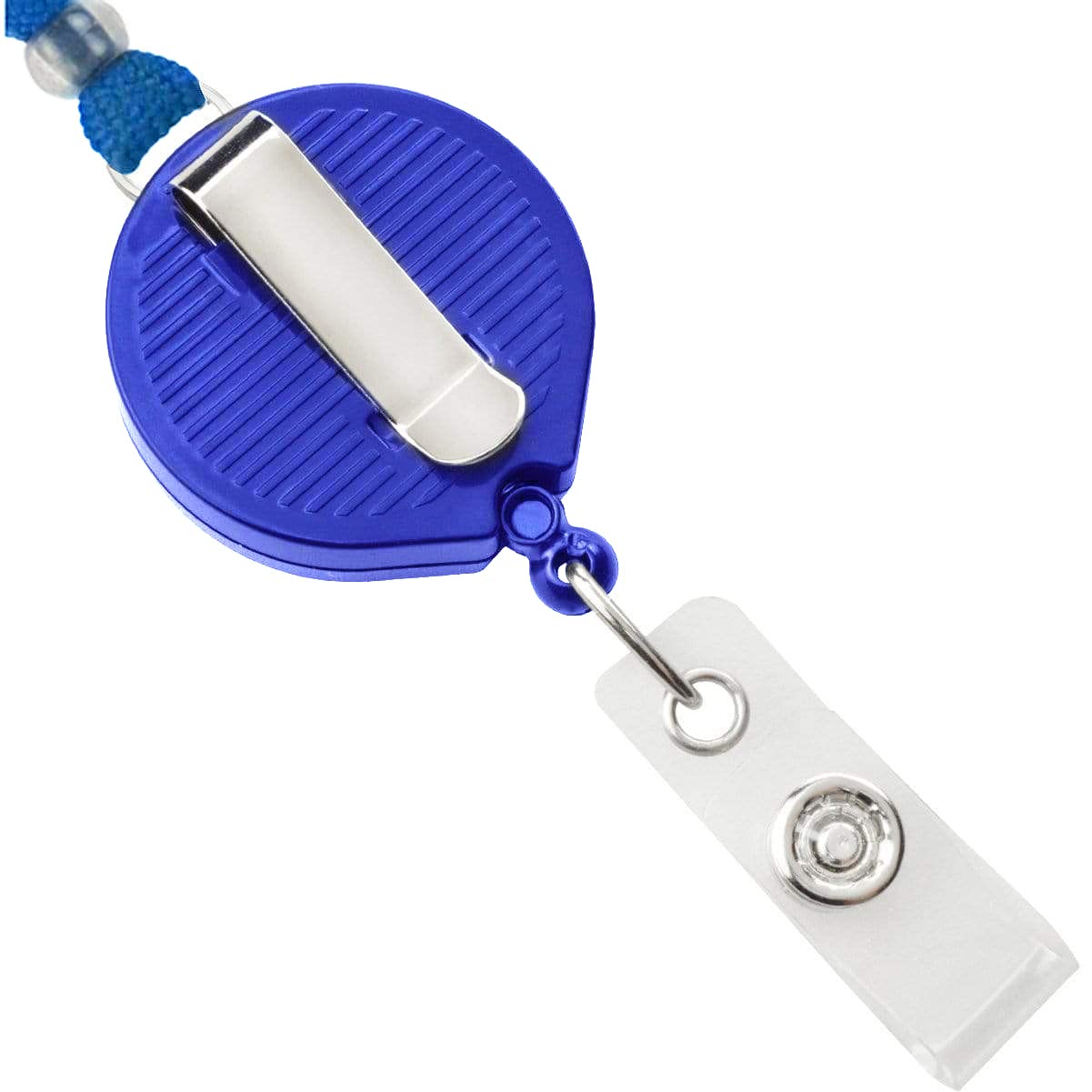 100 Pack Blue Badge Reel Lanyard with Safety Breakaway Neck Strap - Retractable ID Card Holder for Nurses, Access Badges & Security Professionals - No Twist Design for Long Reach (Royal Blue) - Perfect for Hospitals, Schools & Office Security