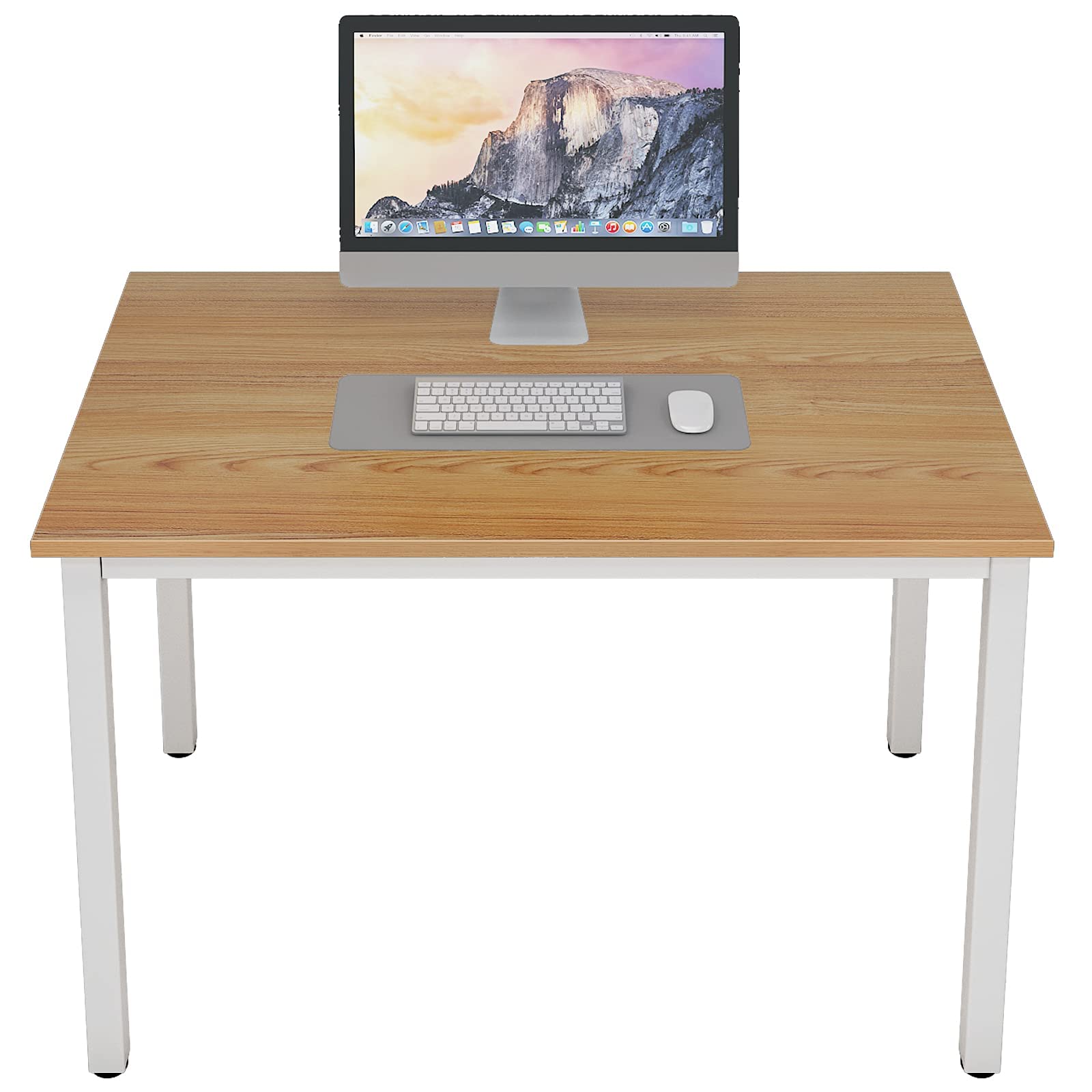 DlandHome 39 Inch Small Computer Desk - Compact Home Office Desk, Study Table & Writing Desk for Small Spaces, Student Laptop Desk (Teak + White) | Perfect for Dorm Rooms, Apartments & Workspaces