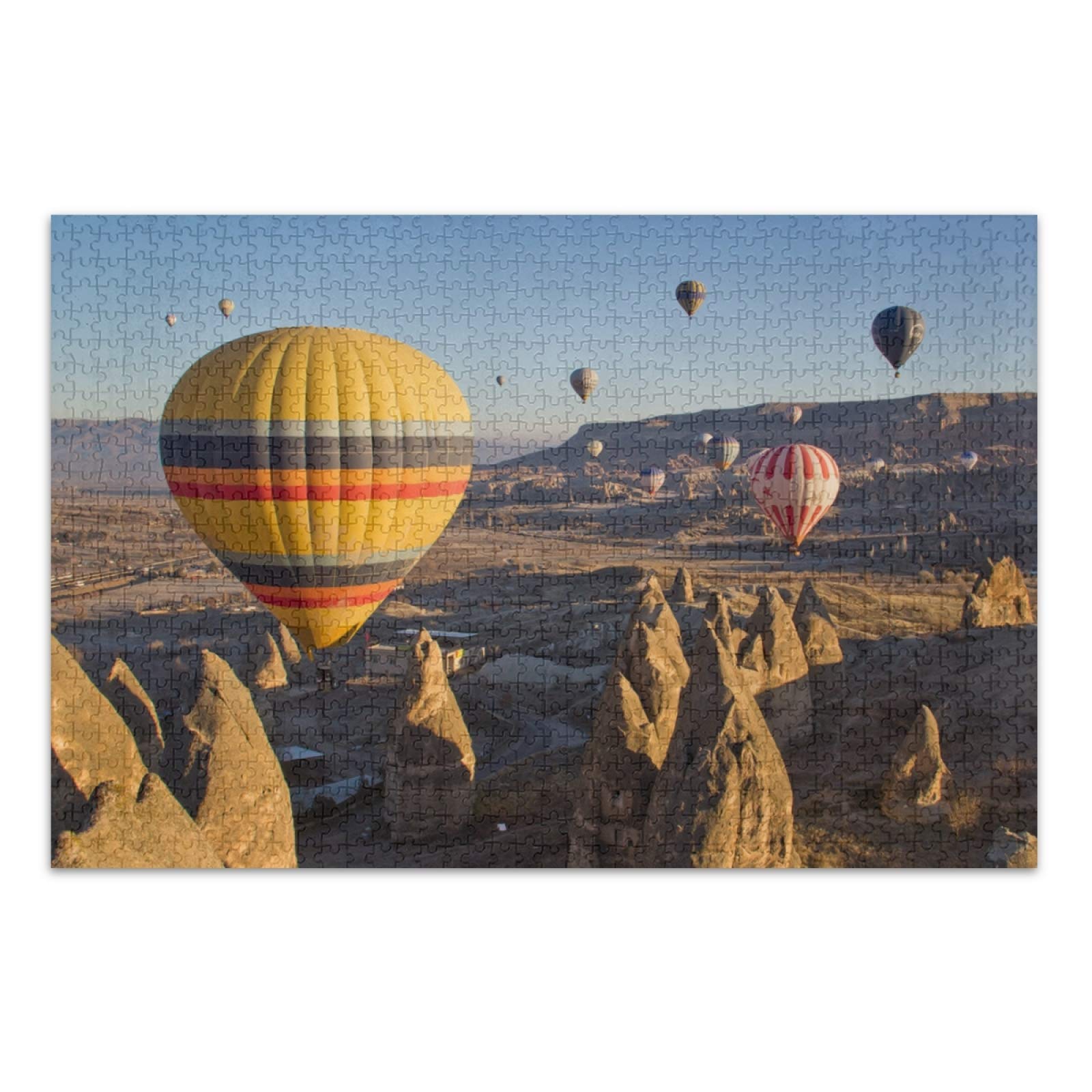 500-Piece Hot Air Balloon Mountain Jigsaw Puzzle for Adults & Kids - Natural Landscape Educational Toy with Storage Bag | Perfect for Family Game Night, Stress Relief & Home Decor (2061662)