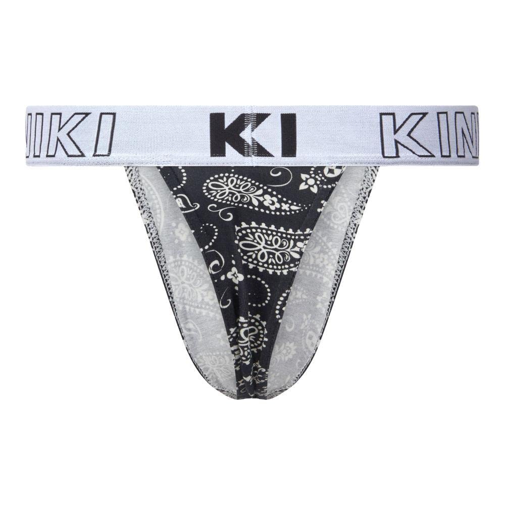Kiniki Men's Cotton Printed Thong Underwear - Soft Breathable Comfort for Daily Wear & Gym Workouts