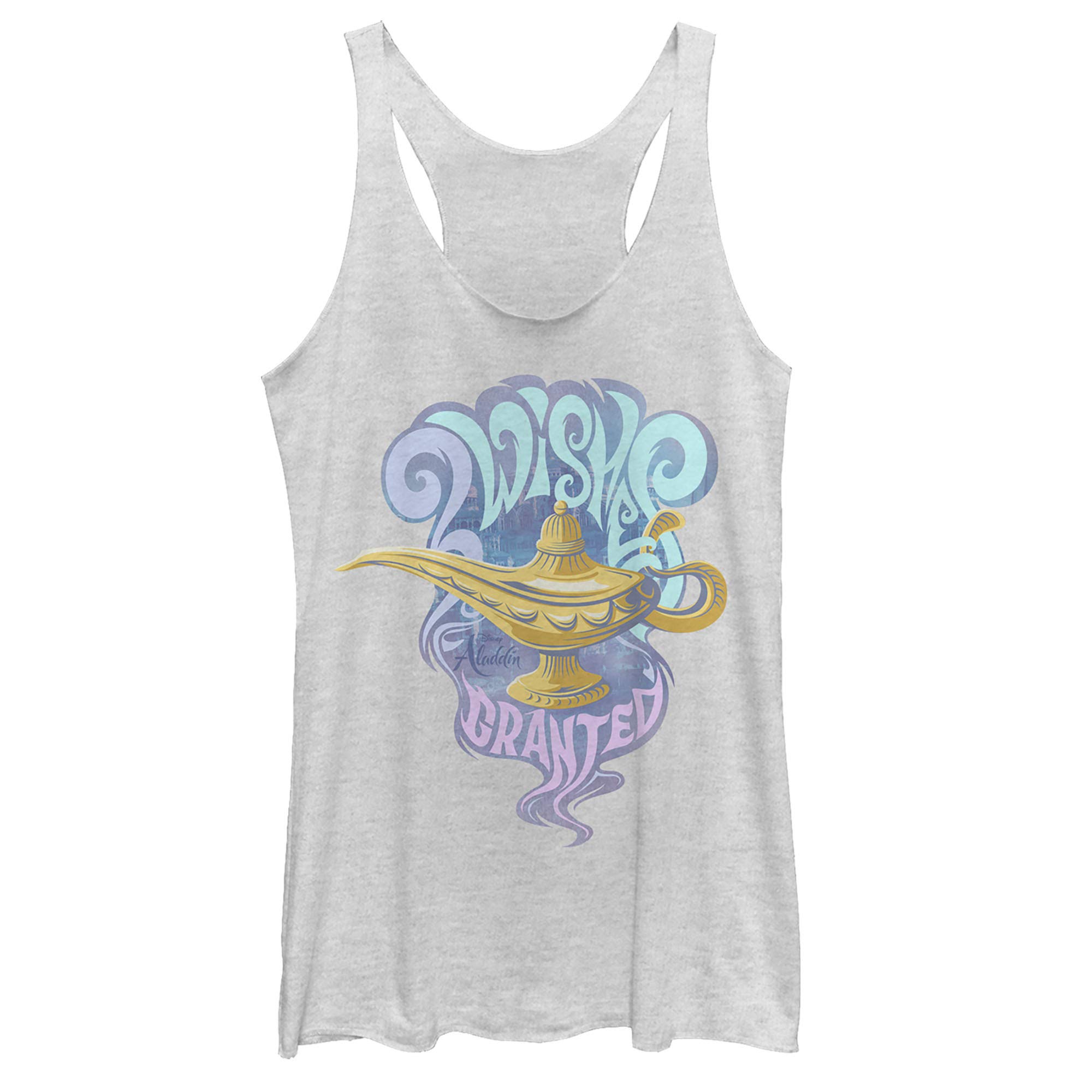 Disney Aladdin Live Action Wishes Granted Women's Racerback Tank Top - Casual Summer Tee for Theme Parks, Beach & Cosplay