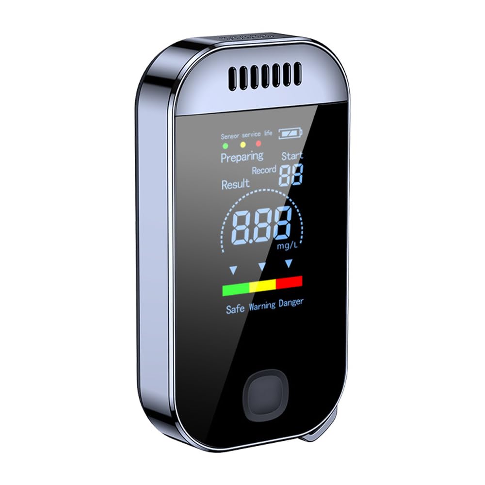 Shkalacar Professional Breathalyzer - High Accuracy Personal Alcohol Tester with Digital LED Display, USB Rechargeable & Sound Alarm - Perfect for Home Safety Checks, Party Drinking Monitoring and Workplace Sobriety Tests