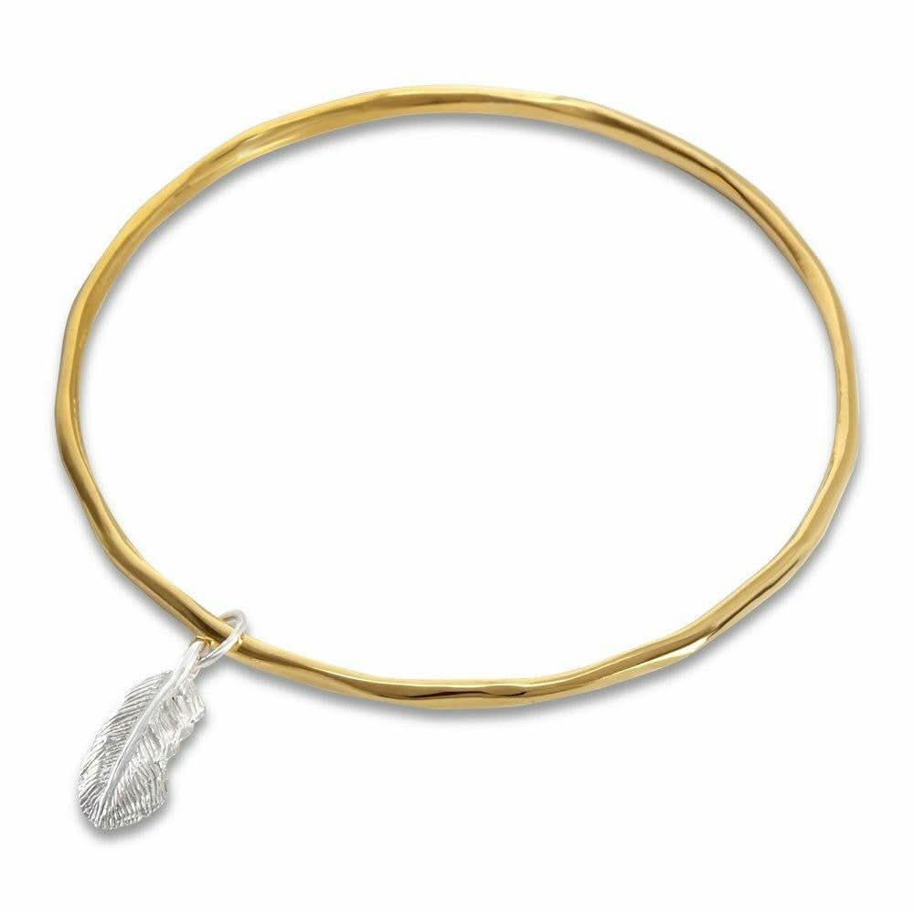 Elegant Feather Bangle Bracelet - Gold & Silver Plated Jewelry for Women | Perfect for Parties, Weddings & Everyday Wear