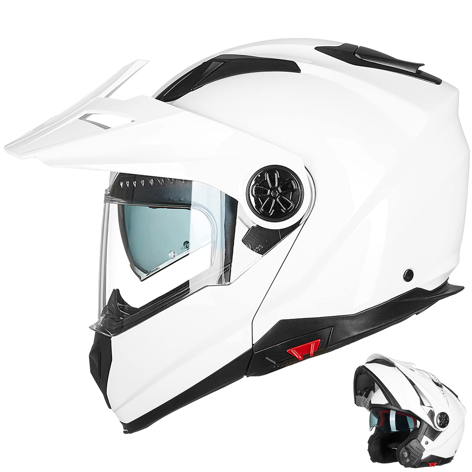 DOT Certified ILM 909F Modular Full Face Motorcycle Helmet for Men & Women - Anti-Fog Pinlock Visor, ATV & Snowmobile Riding Gear - Perfect for Street Biking, Off-Road Adventures & Winter Sports