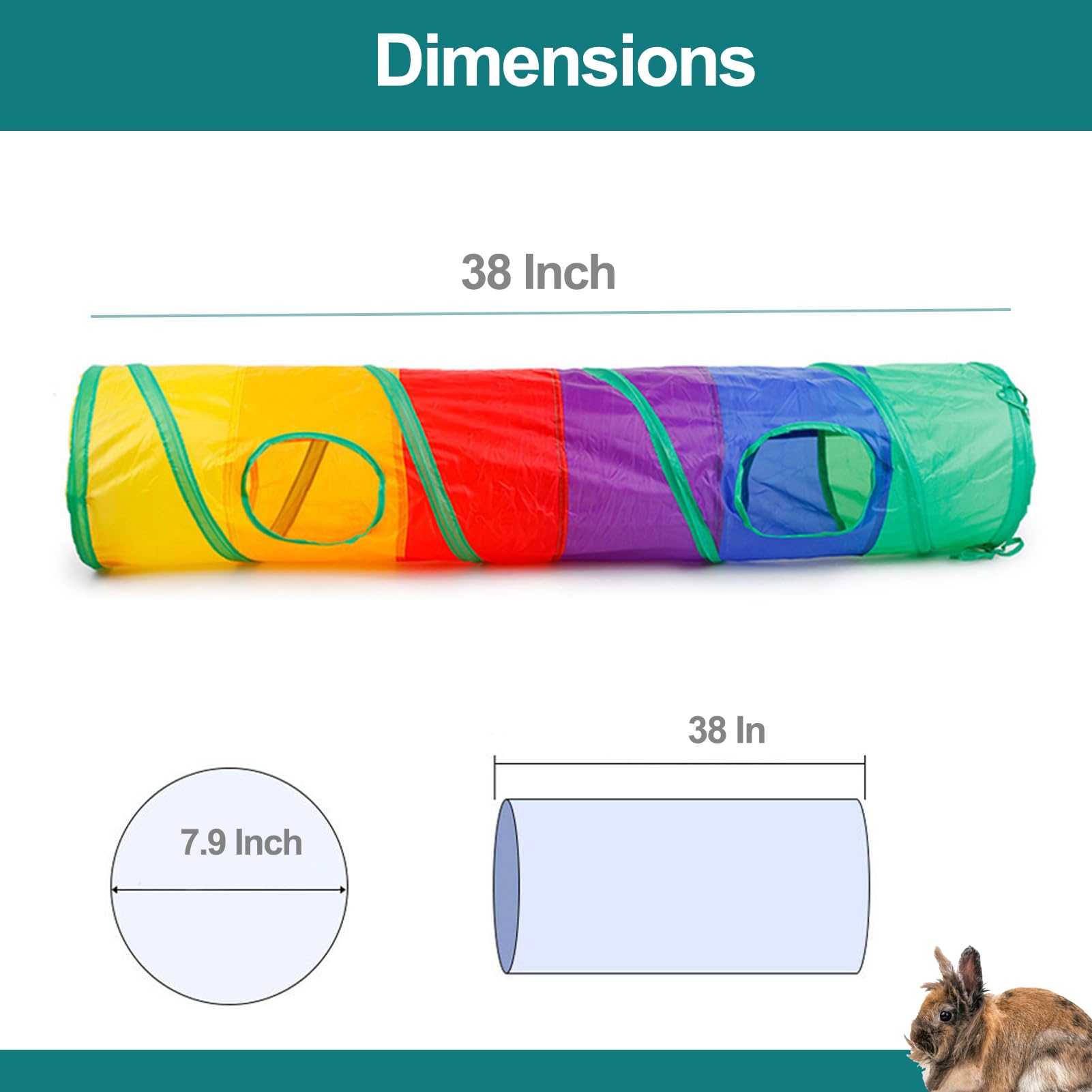 **Best Rabbit Toys for Small Pets - Large Bunny Hideout Tunnel with Chew Toys, Apple Sticks, Bamboo Carrot & Loofah Ball for Guinea Pig, Chinchilla, Ferret & Rat - Perfect for Playtime & Teeth Grinding**