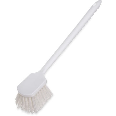 Heavy Duty Scrub Brush with Durable Polyester Bristles - 20 x 3 Inches - White Cleaning Brush for Kitchen, Bathroom, Tile & Grout - Perfect for Tough Stains on Floors, Walls and Outdoor Surfaces