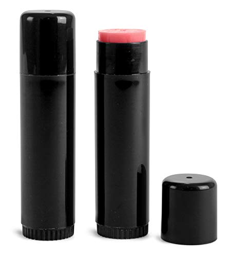 50 oz Black Polypropylene Lip Balm Tubes - Empty Refillable Containers for DIY Lip Care, Cosmetics & Essential Oils - Perfect for Homemade Lip Balm, Salves & Travel Size Toiletries