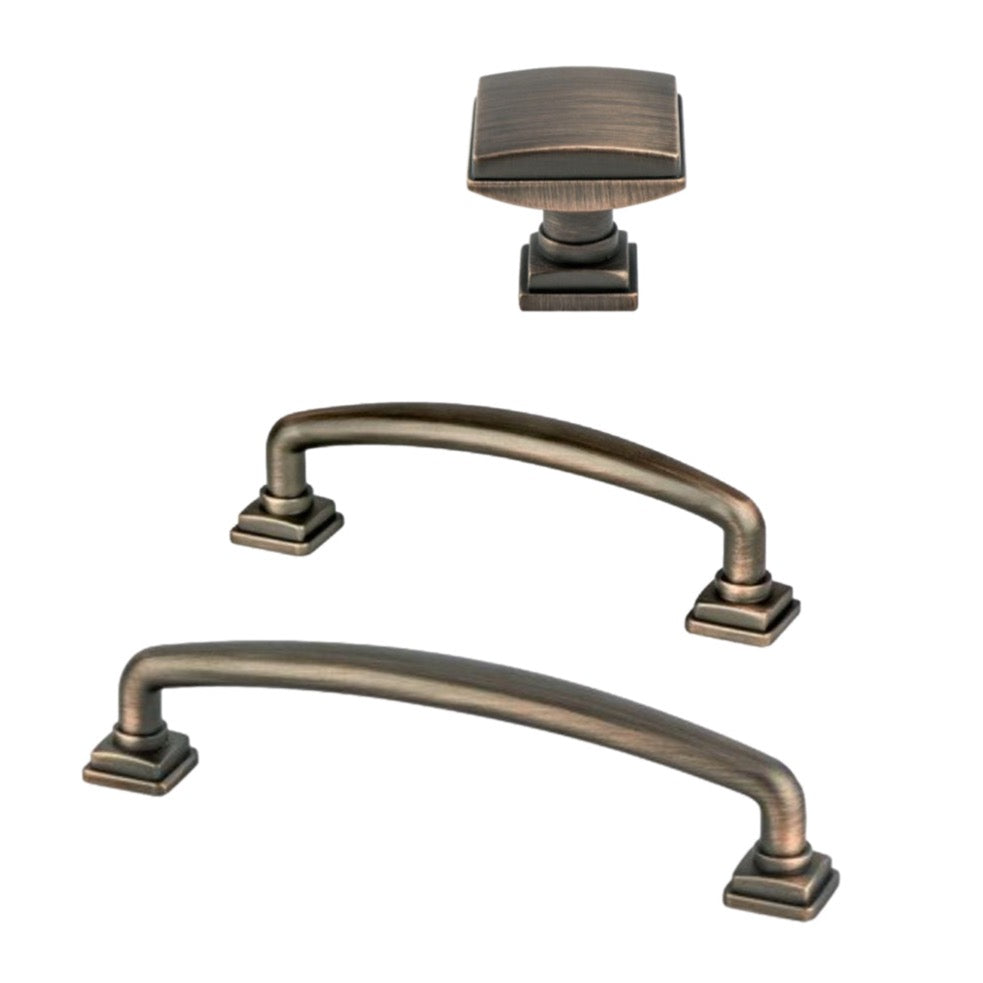Kelly No.2 Cabinet Knob and Drawer Pulls - Dark Brushed Bronze Finish - Vintage Style Hardware for Kitchen Cabinets, Dressers & Furniture (Set of 10) - Perfect for Home Renovation and DIY Projects