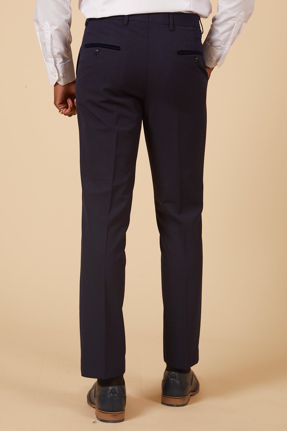 BROMLEY Navy Check Two Piece Suit - Cardiff City F.C. Inspired Outfit Worn by Will Fish | Premium Men's Formal Wear for Weddings, Business Meetings & Special Events